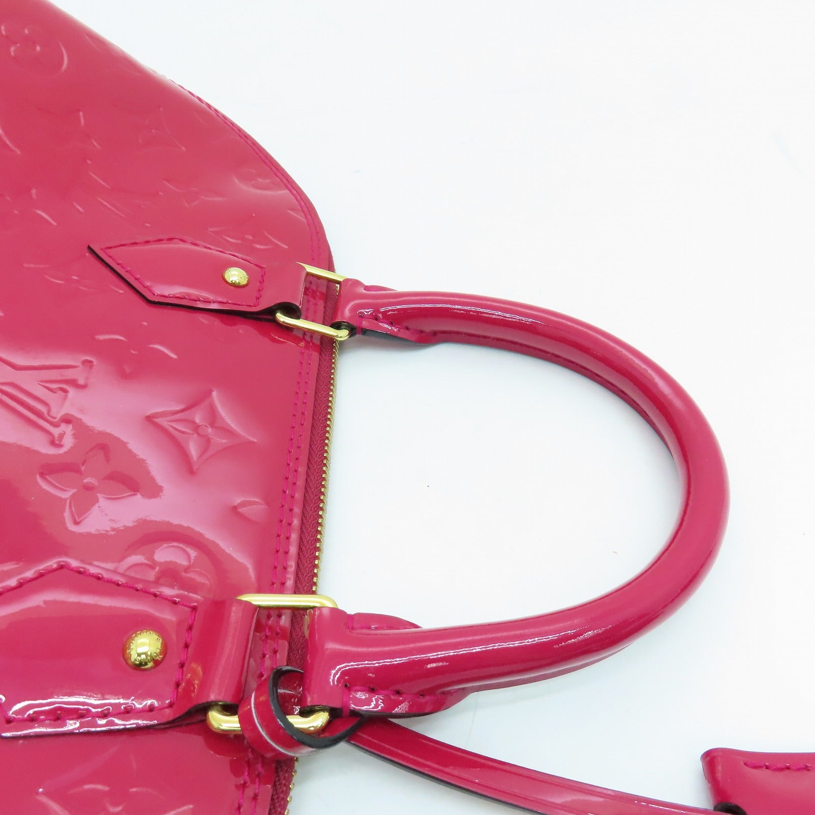 LOUIS VUITTON Vernis Alma PM Hand Bag金扣手挽袋紅色