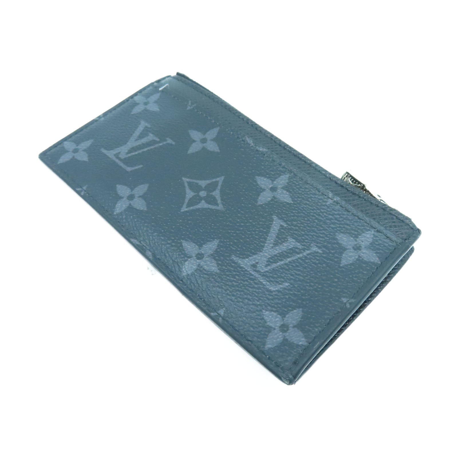 LOUIS VUITTON Monogram Eclipse Coin Card Holder銀扣卡片包黑色