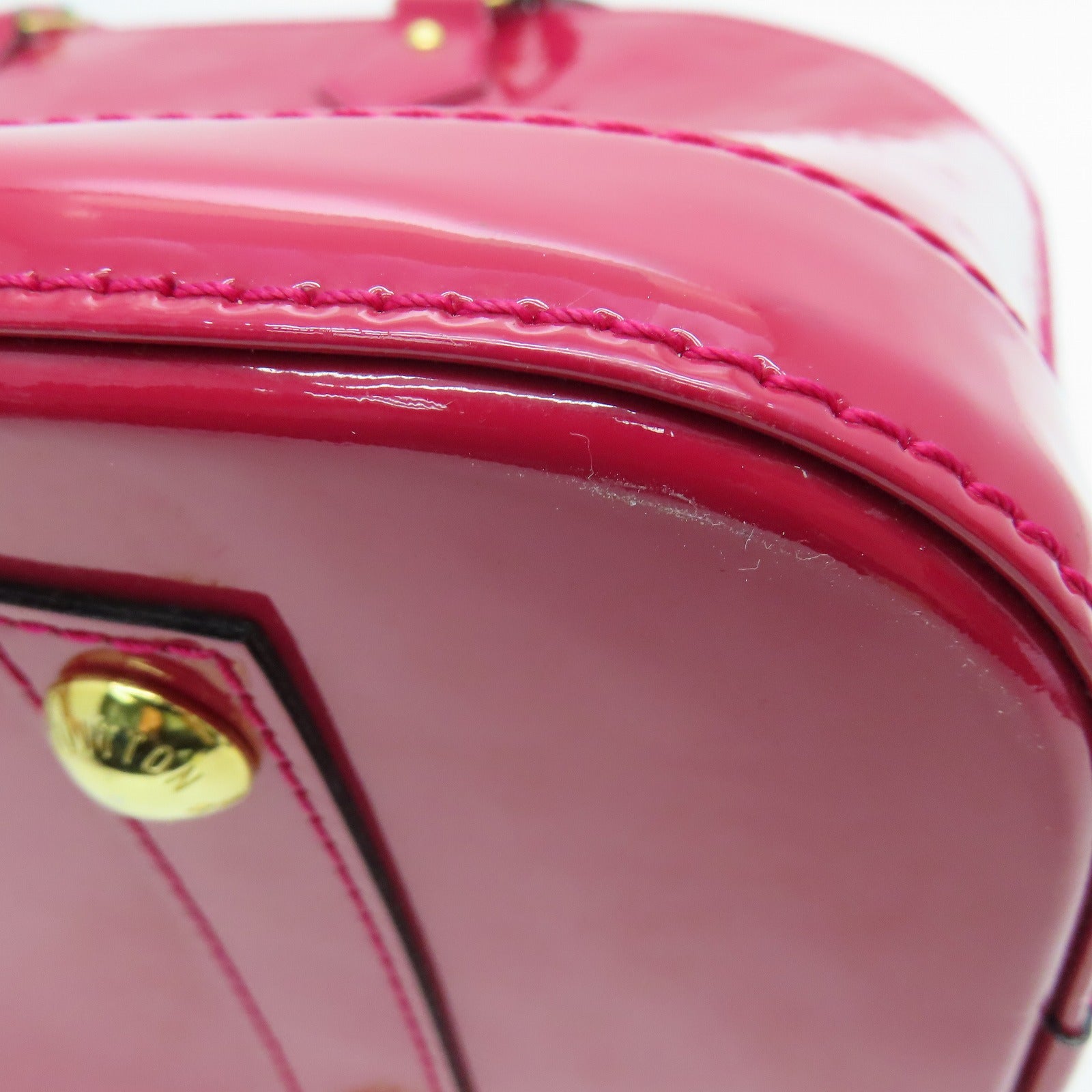 LOUIS VUITTON Vernis Alma PM Hand Bag金扣手挽袋紅色