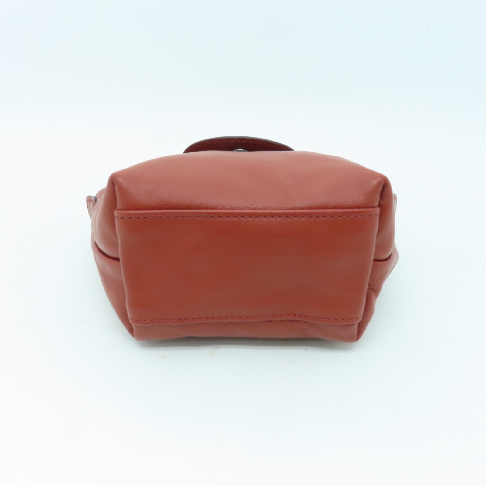 Longchamp 牛皮皮革2 Way Shoulder銀扣手挽肩背兩用袋啡色