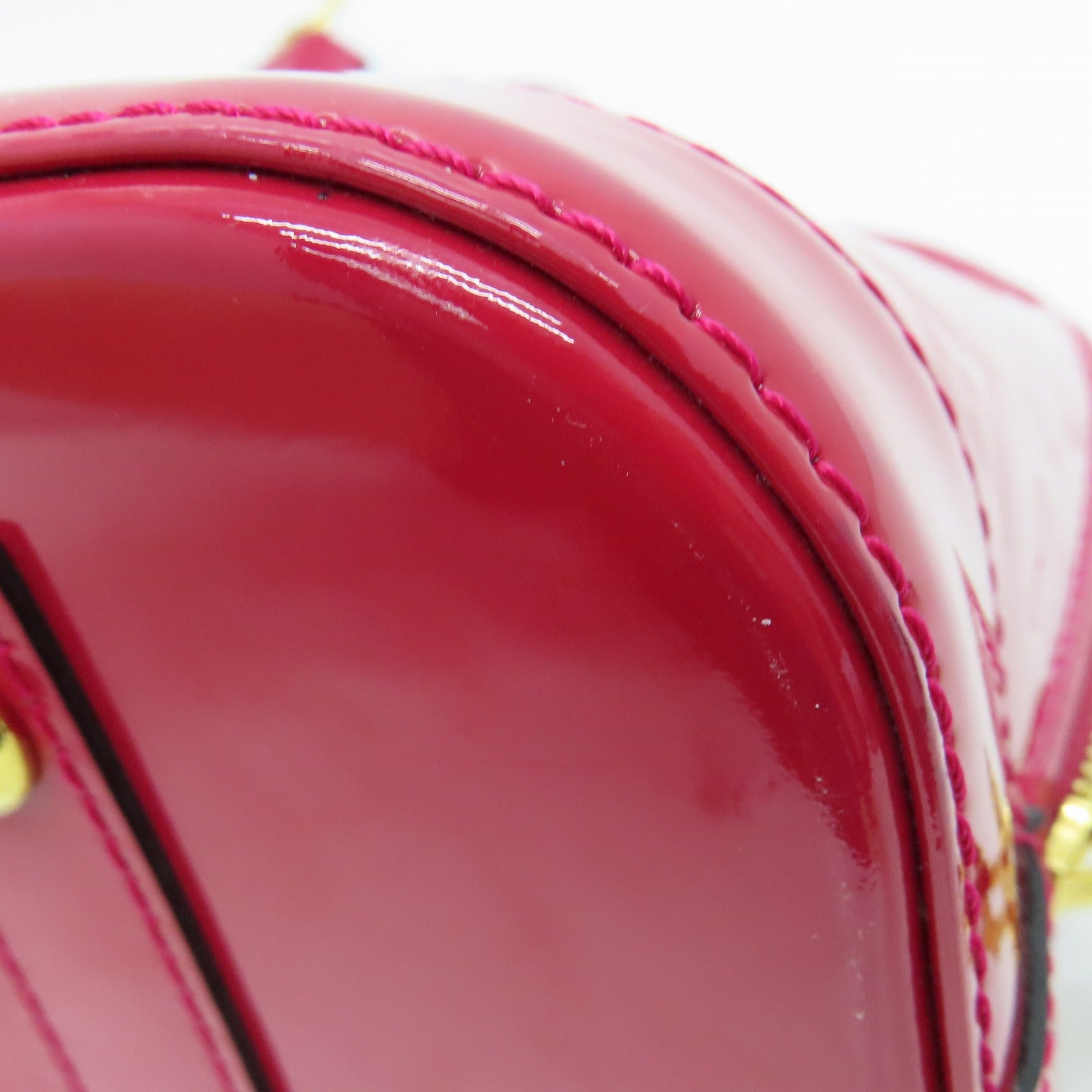 LOUIS VUITTON Vernis Alma PM Hand Bag金扣手挽袋紅色