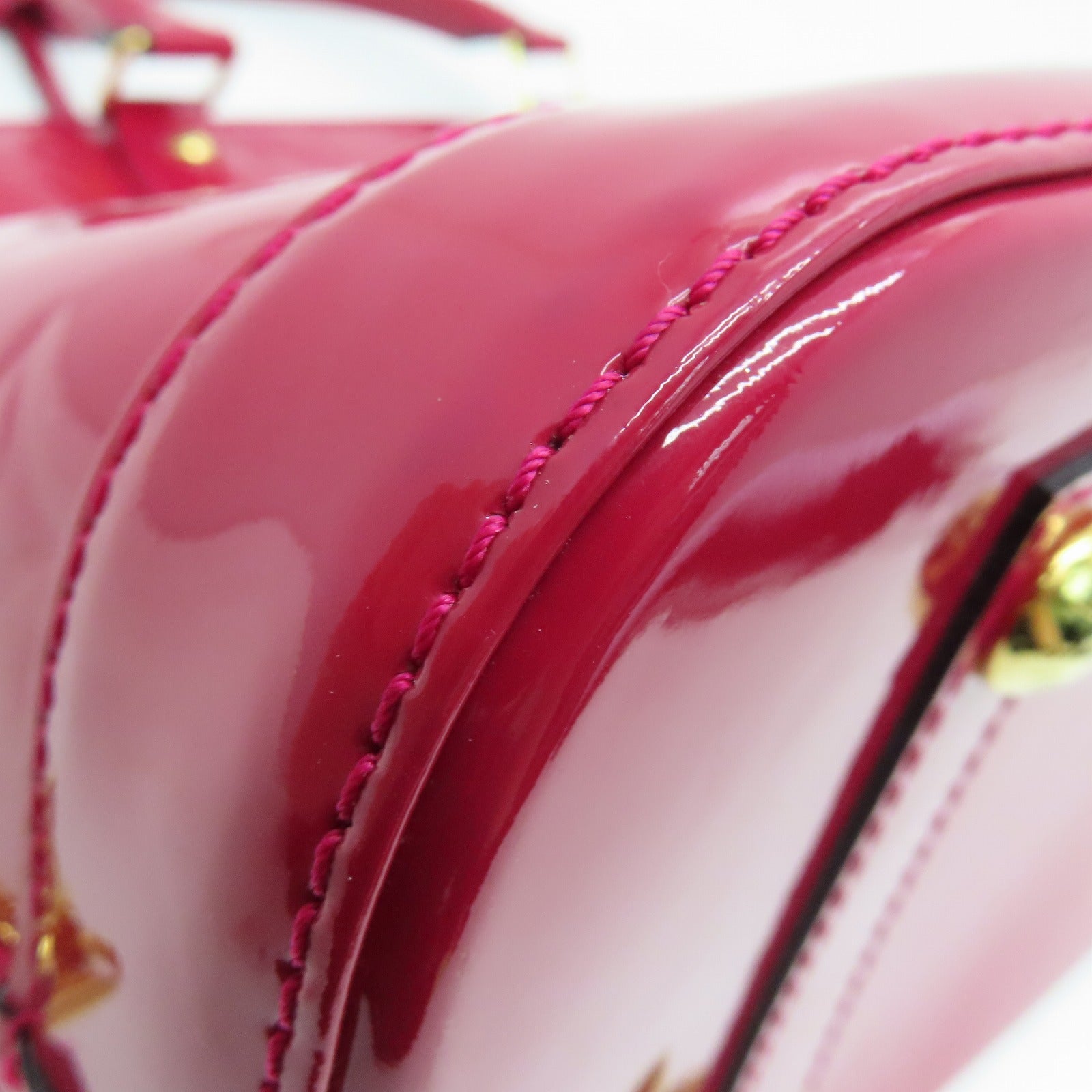 LOUIS VUITTON Vernis Alma PM Hand Bag金扣手挽袋紅色