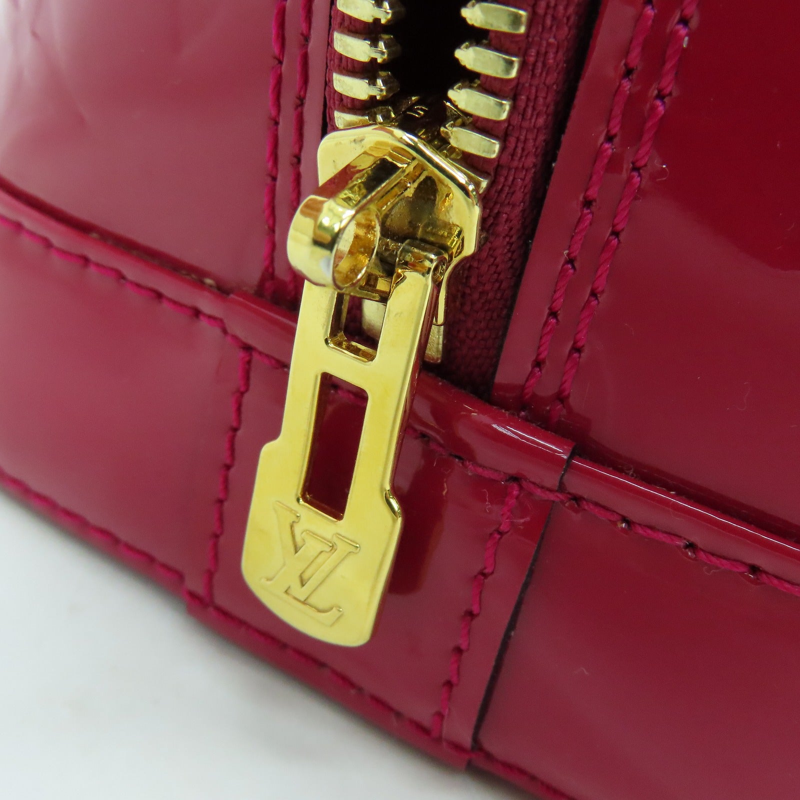 LOUIS VUITTON Vernis Alma PM Hand Bag金扣手挽袋紅色