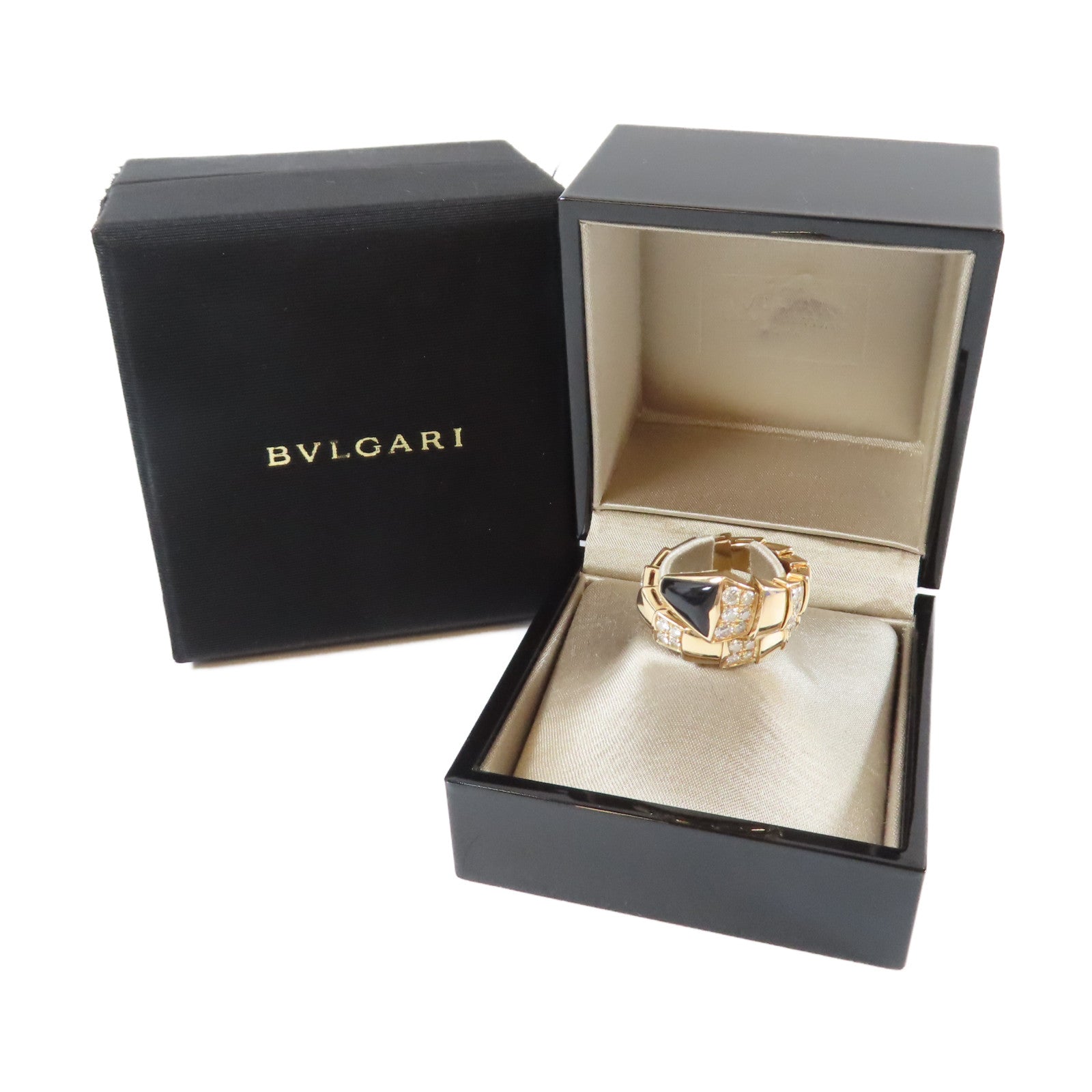 BVLGARI 18K玫瑰金Serpenti Viper Ring戒指Bvlgari#M US#4.5-10