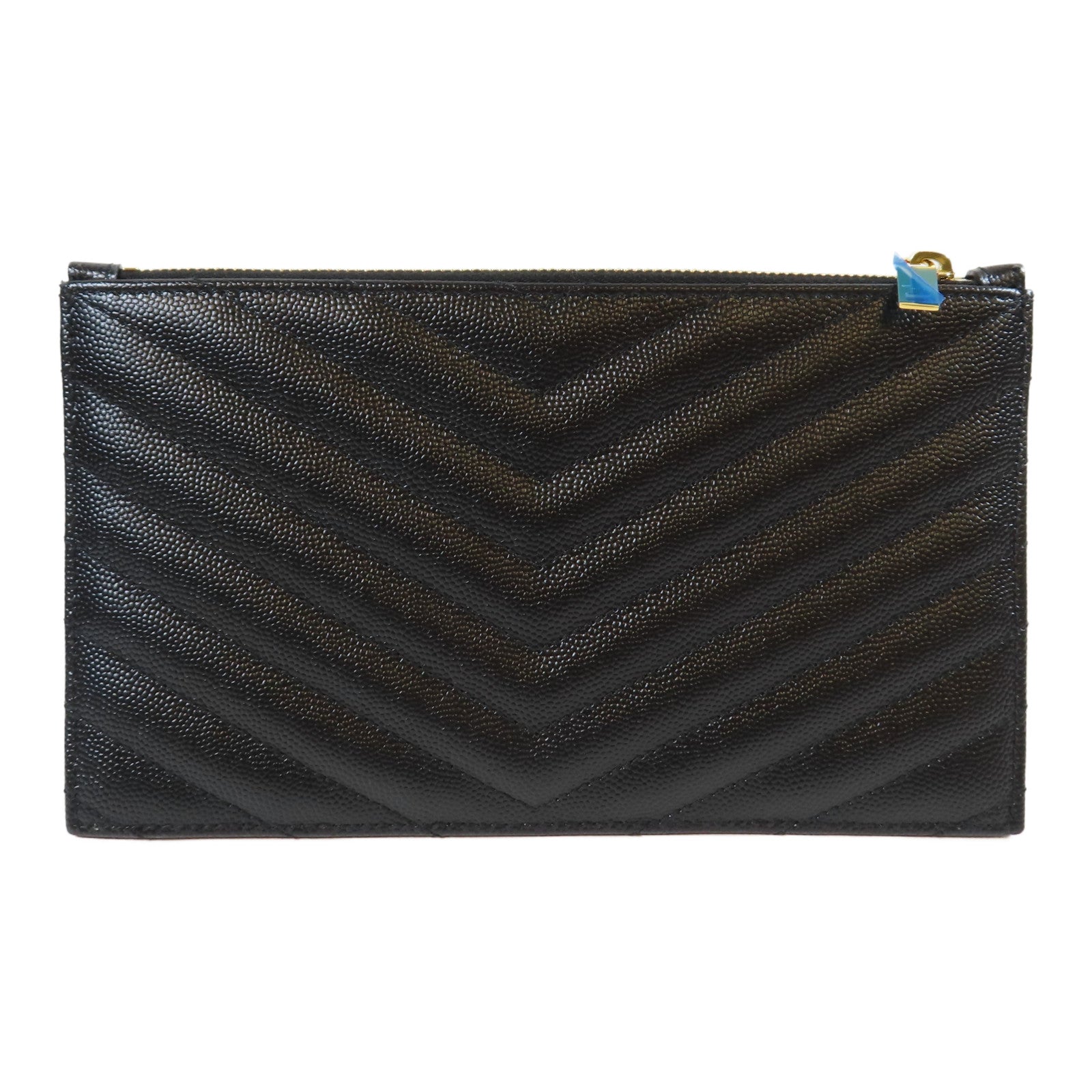 YVES SAINT LAURENT 牛皮皮革Cassandre Matelasse金扣手拿包黑色