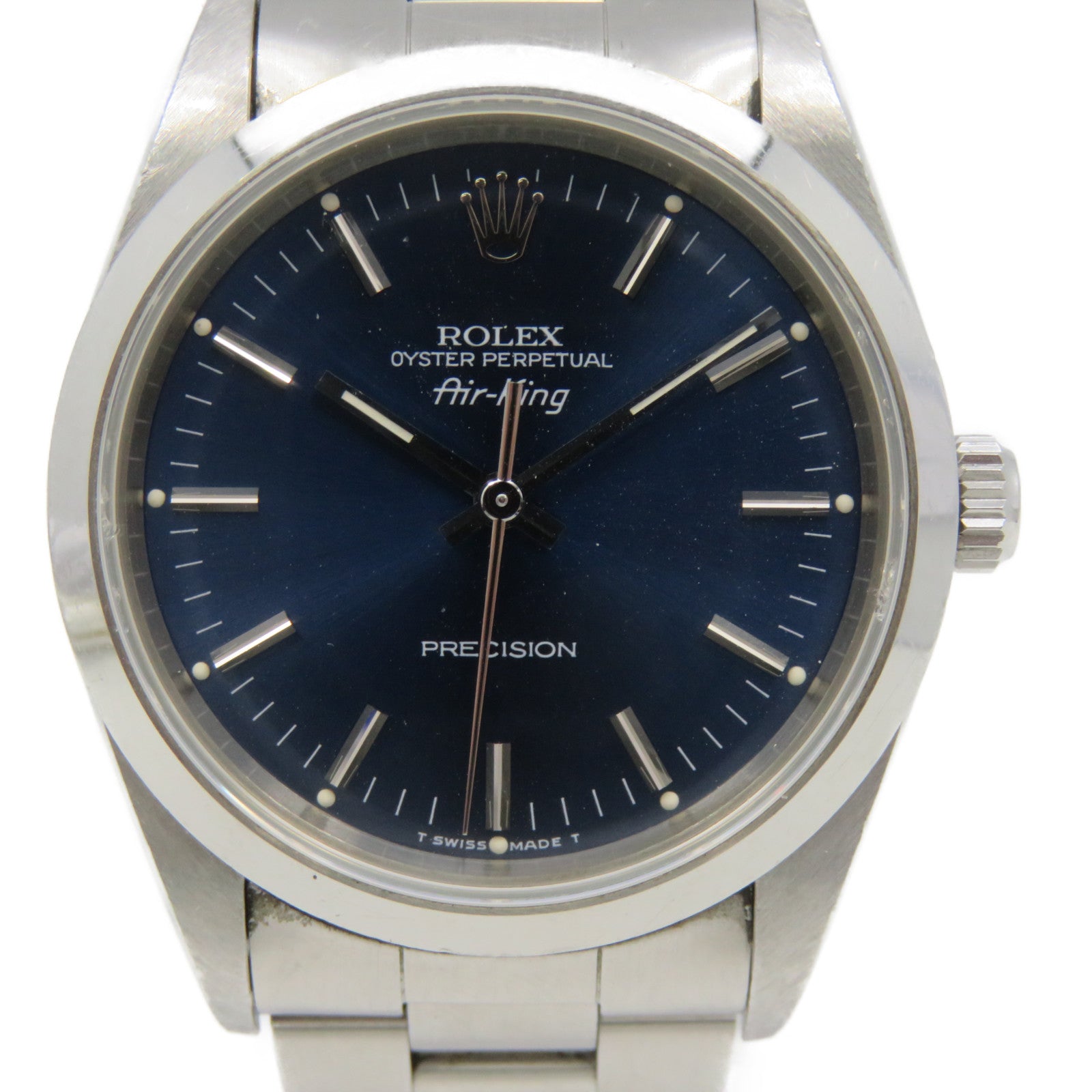 ROLEX Air king Stainless Steel Watch Watch Automatic Movement Watch Silver Blue/Silver