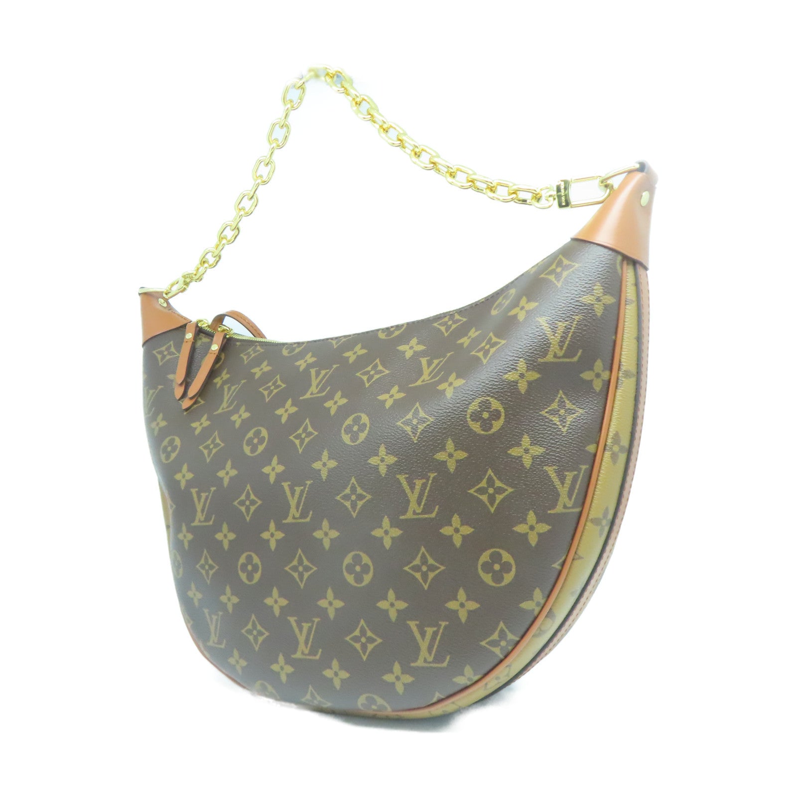 LOUIS VUITTON Monogram Loop Hobo金扣手挽肩背兩用袋啡色
