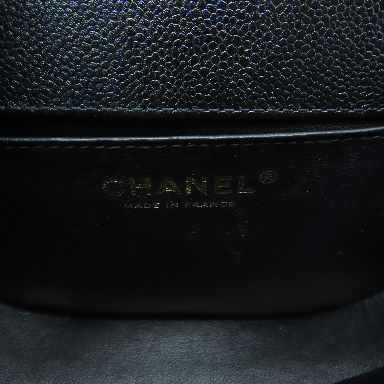 CHANEL 菱格Caviar皮革Boy Chain Shoulder金扣鏈帶肩背袋黑色