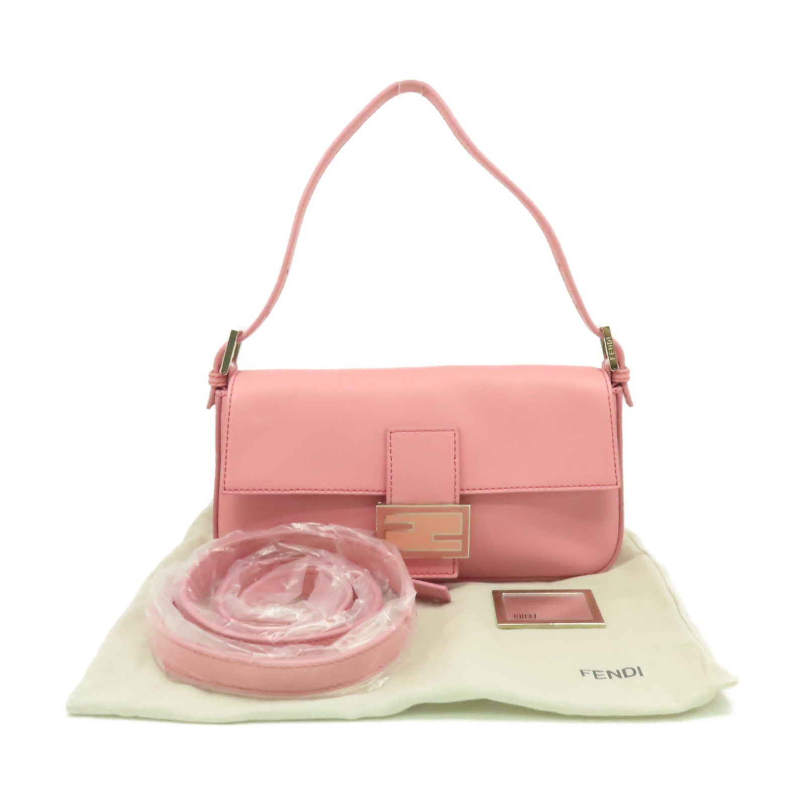 FENDI 牛皮皮革2Way Shoulder Bag手挽肩背兩用袋粉紅色