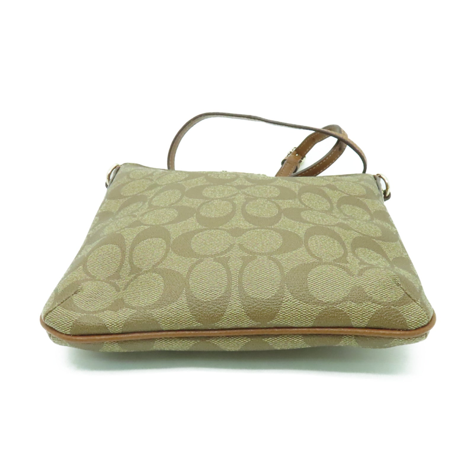 COACH 塗層帆布Shoulder Bag金扣肩背袋啡色