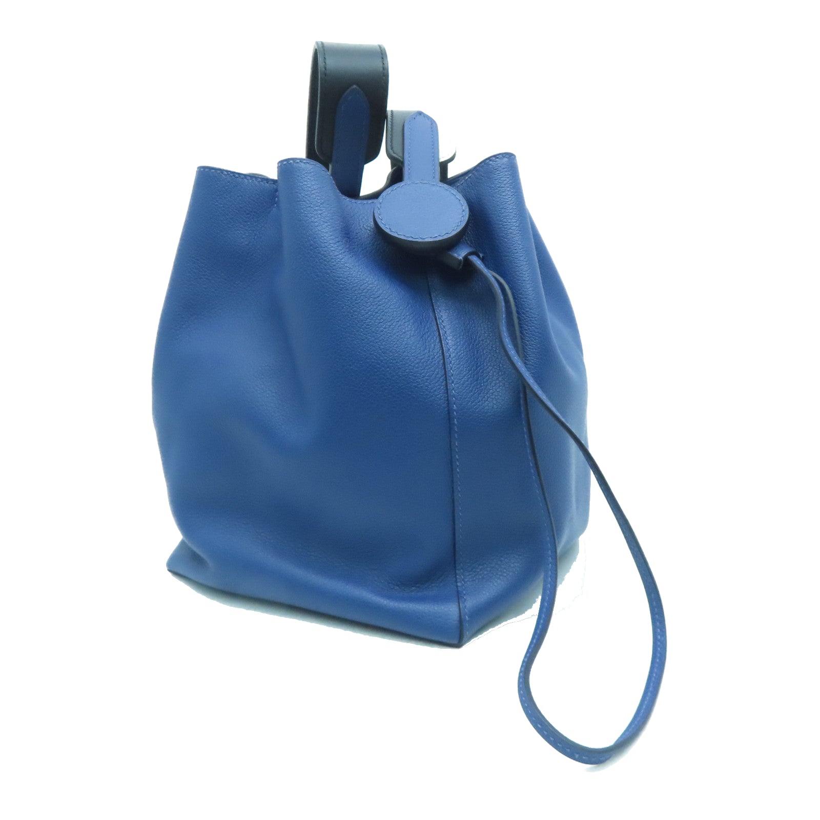 HERMES 【激减优惠】Evercolor皮革Licol 17肩背袋Bleu Brighton蓝色