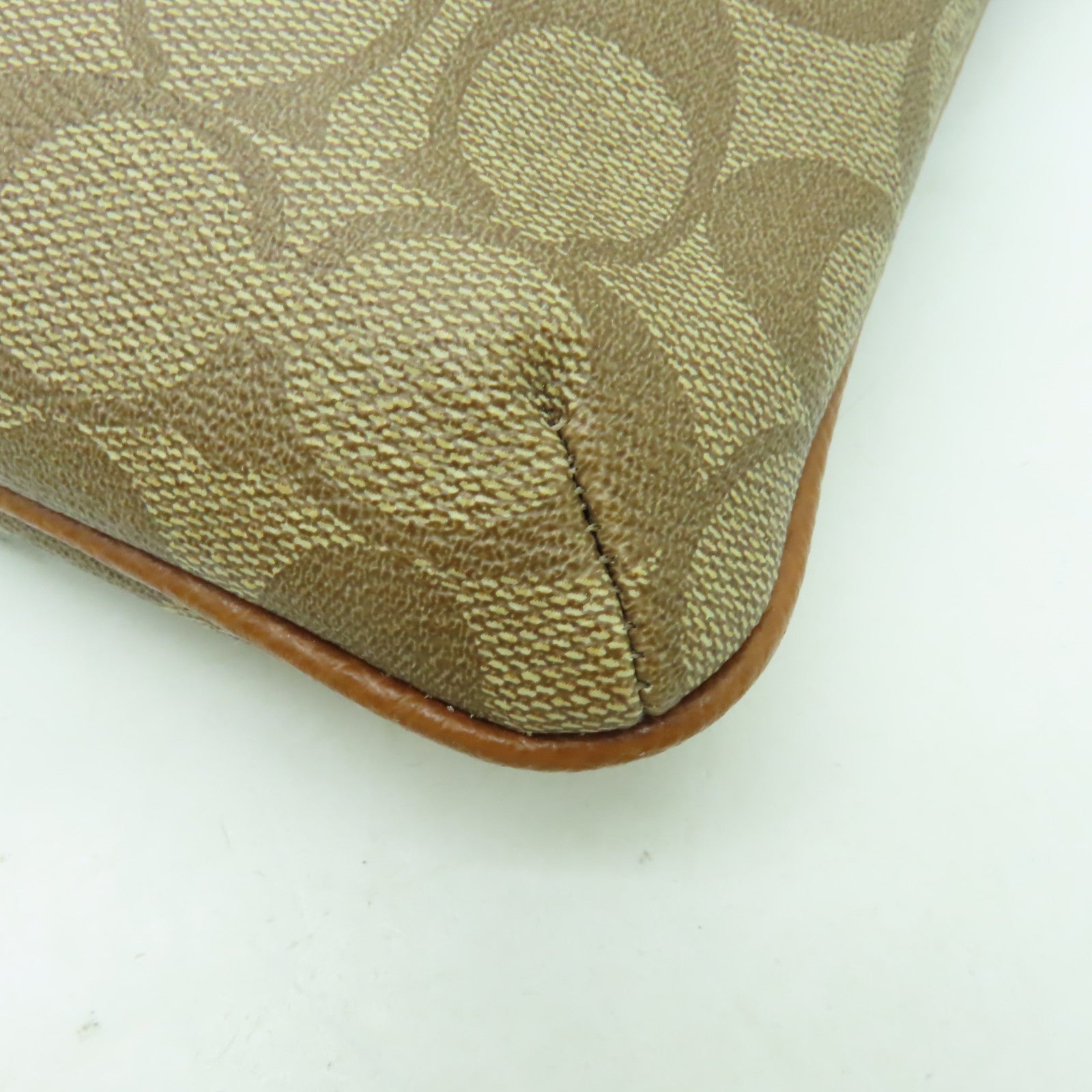 COACH 塗層帆布Shoulder Bag金扣肩背袋啡色