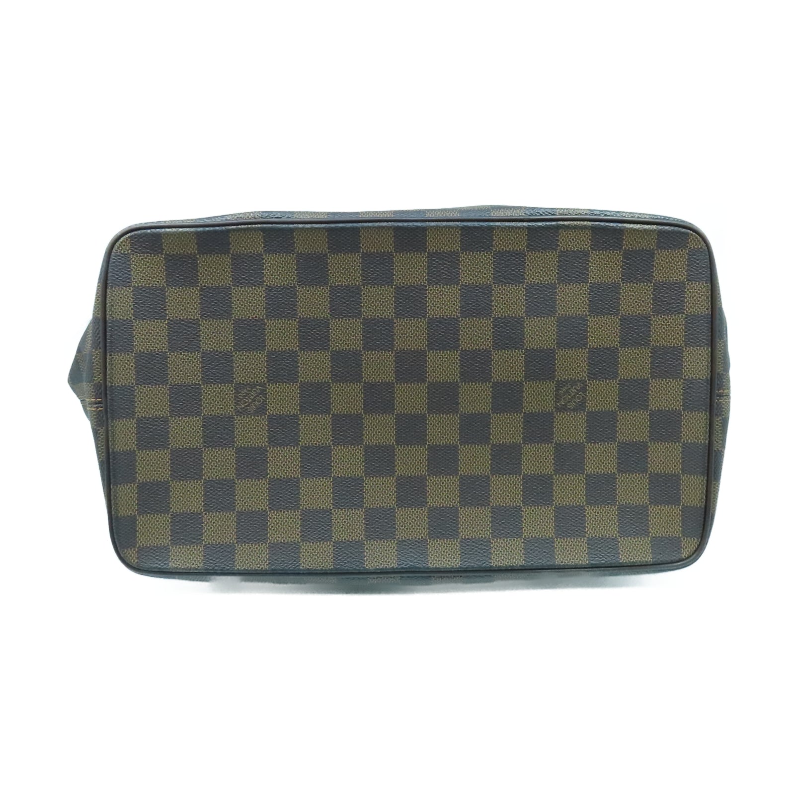 LOUIS VUITTON Damier Ebene Saleya MM金扣手挽袋棕色