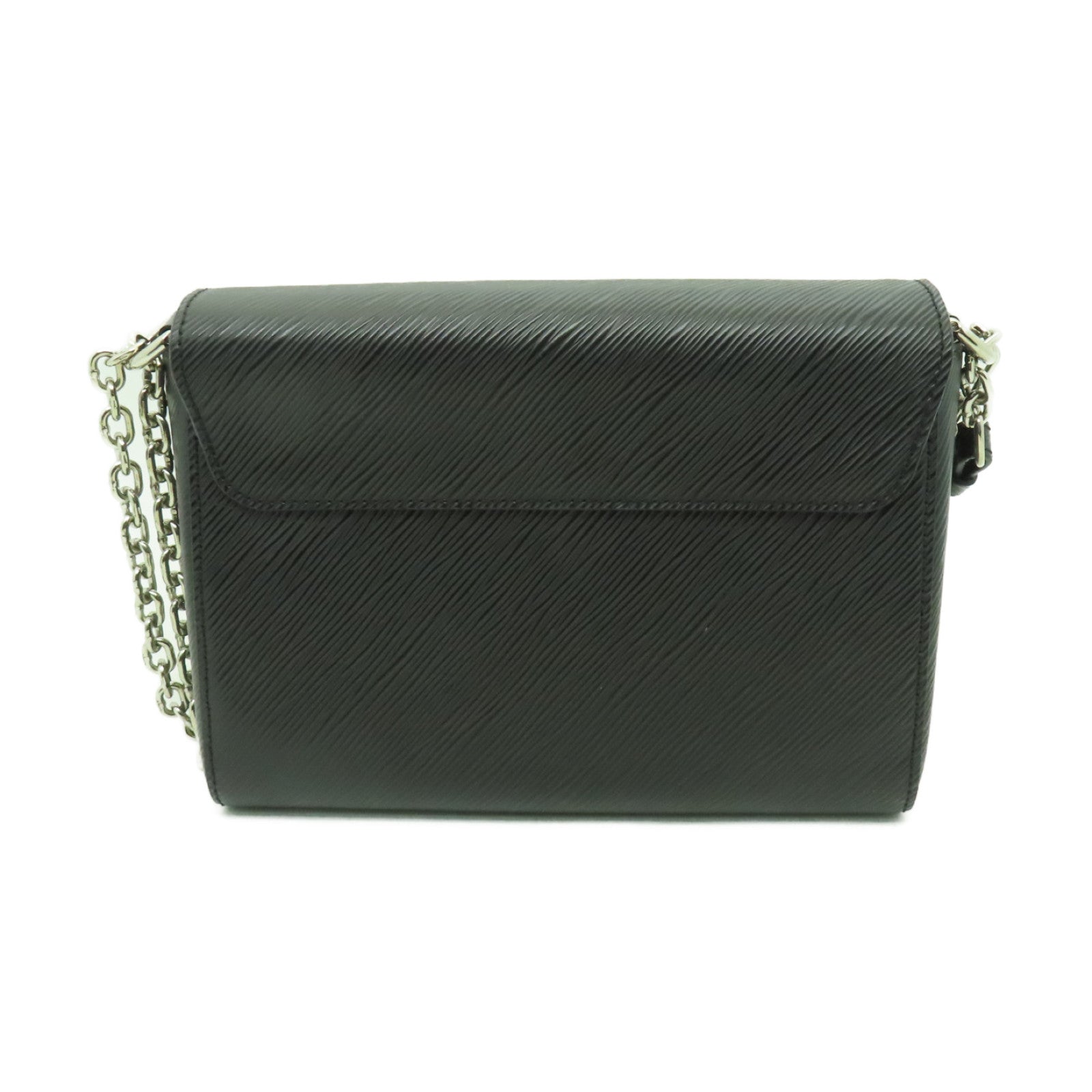 LOUIS VUITTON Epi Twist MM銀扣鏈帶肩背袋黒色