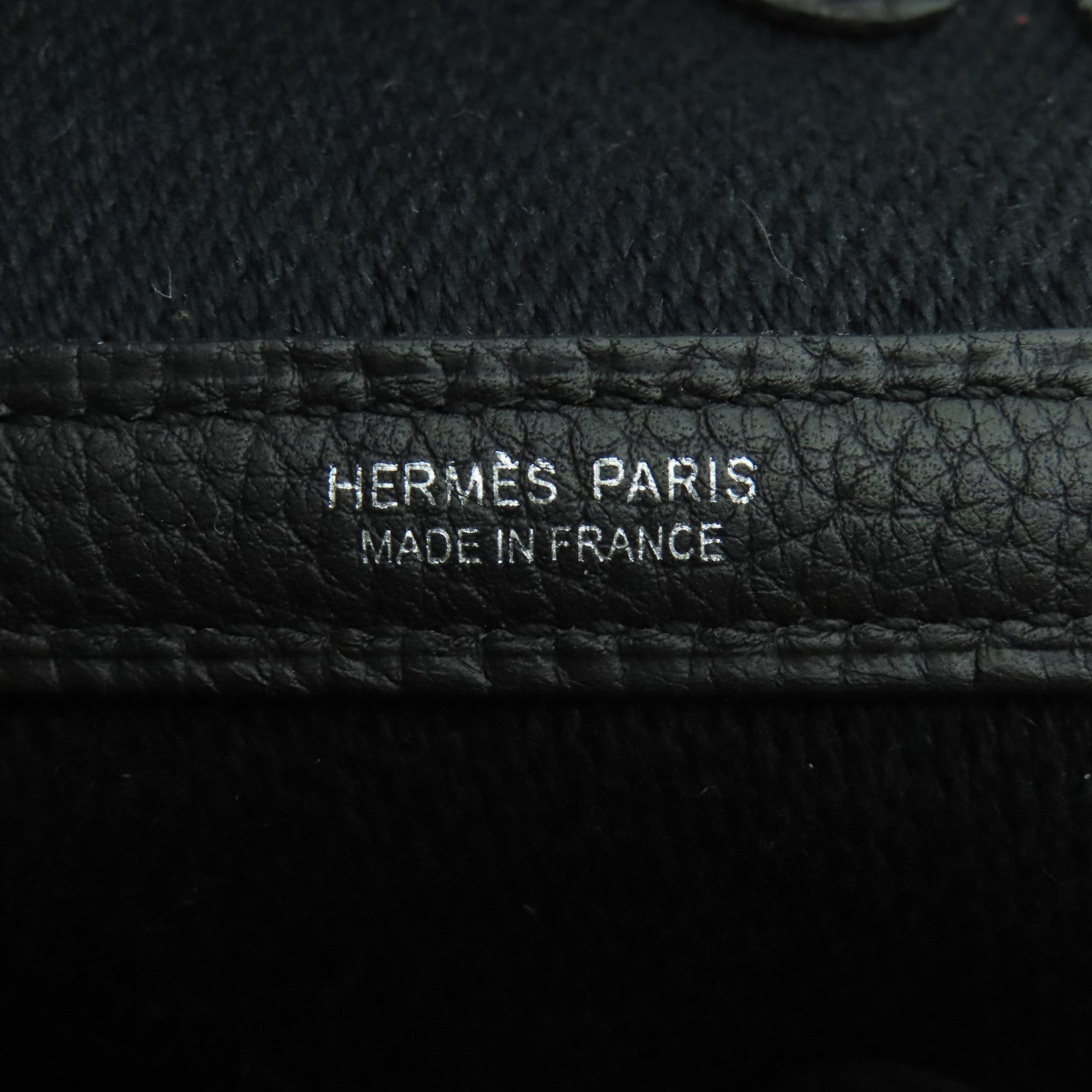 HERMES 帆布Garden Party PM銀扣手挽袋米色/黑色