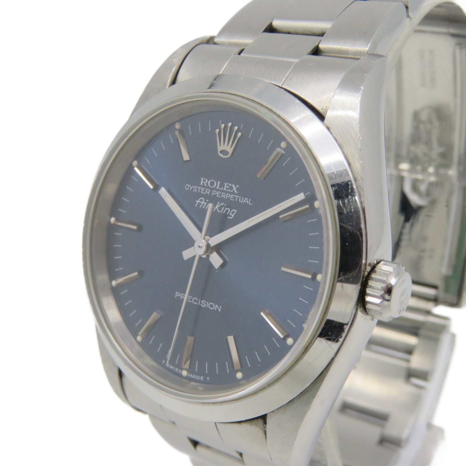 ROLEX Air king Stainless Steel Watch Watch Automatic Movement Watch Silver Blue/Silver