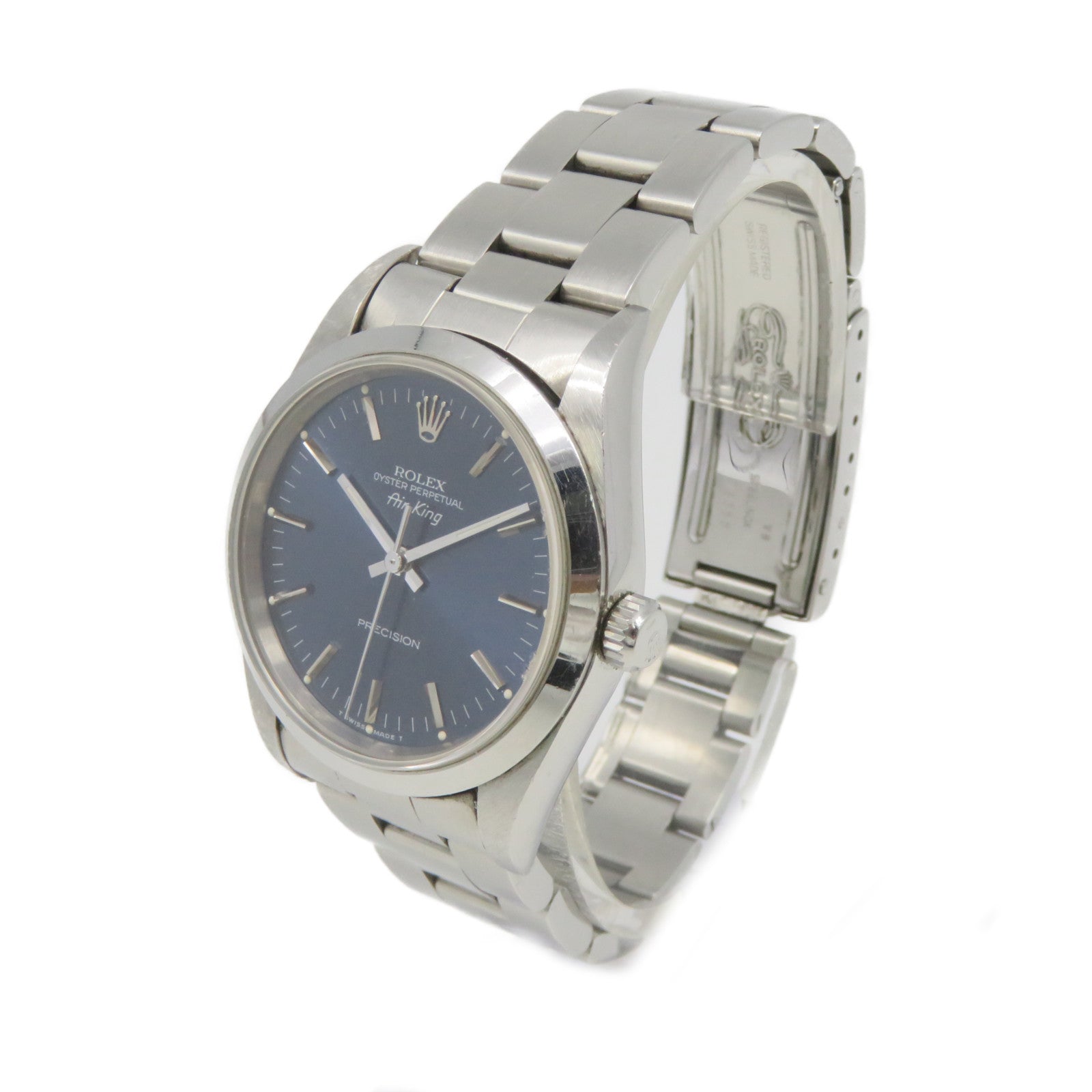 ROLEX Air king Stainless Steel Watch Watch Automatic Movement Watch Silver Blue/Silver