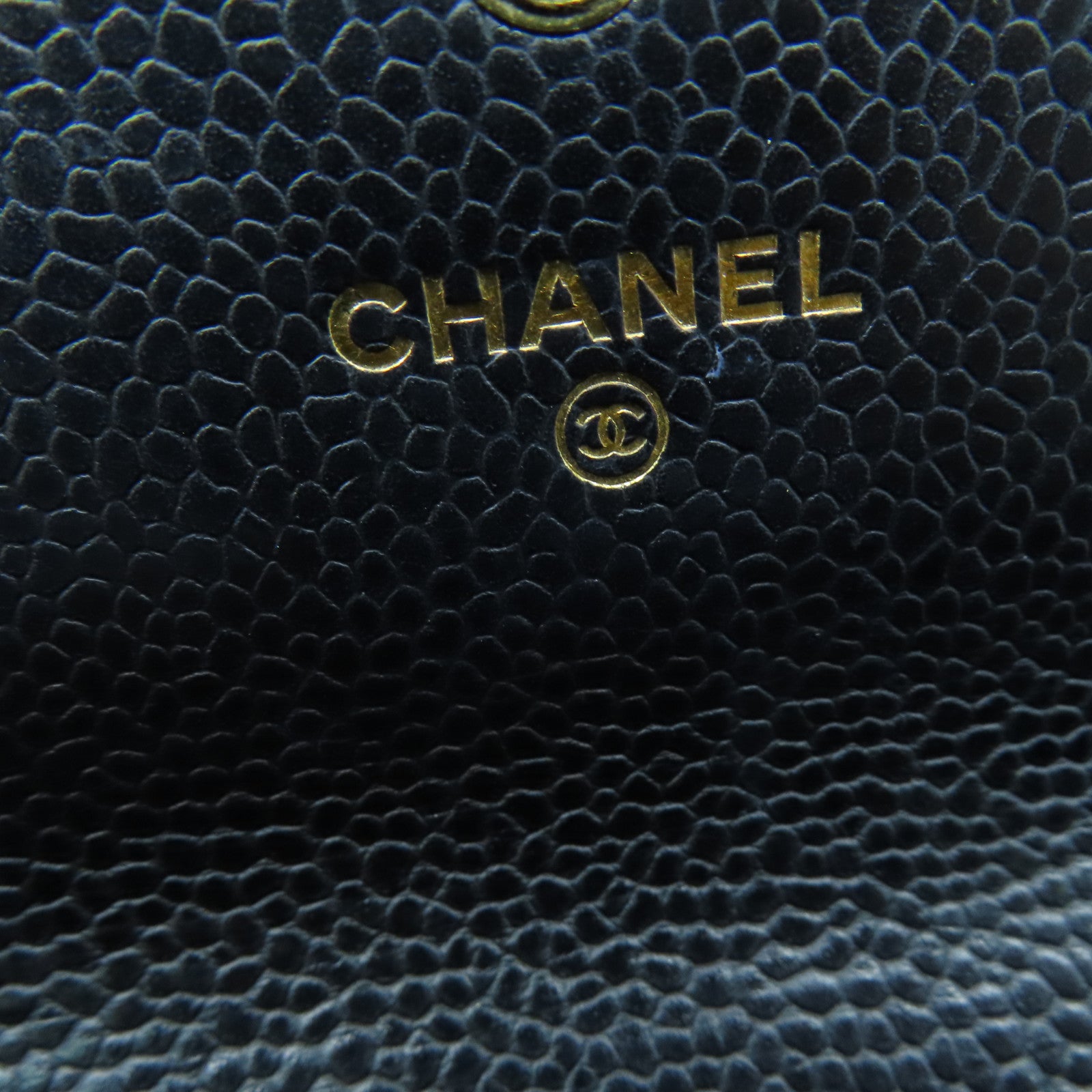 CHANEL 菱格牛皮皮革Long Wallet金扣長錢包黑色
