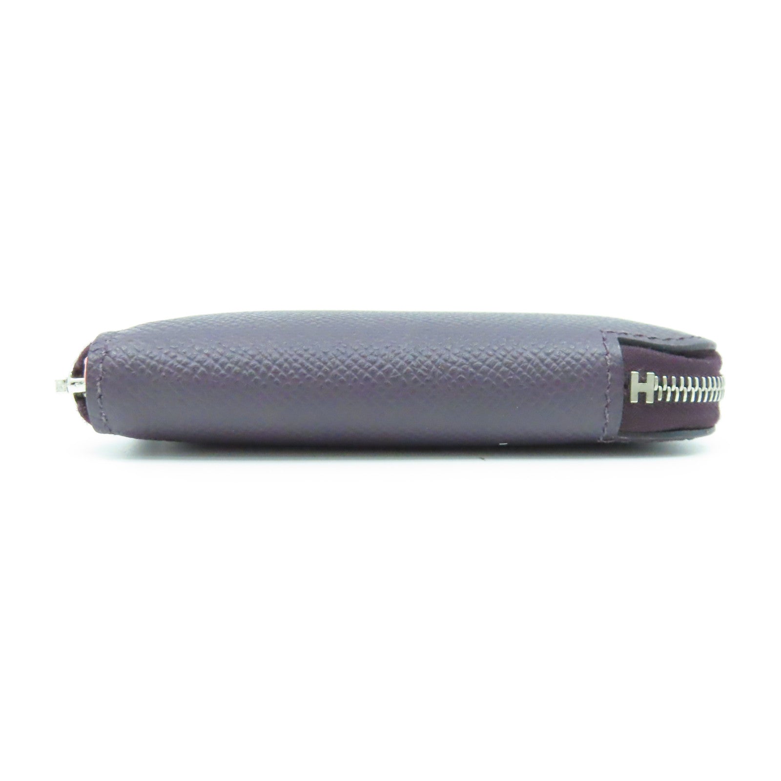 HERMES Veau Epsom皮革Silkin Wallet银扣钱包葡萄紫色