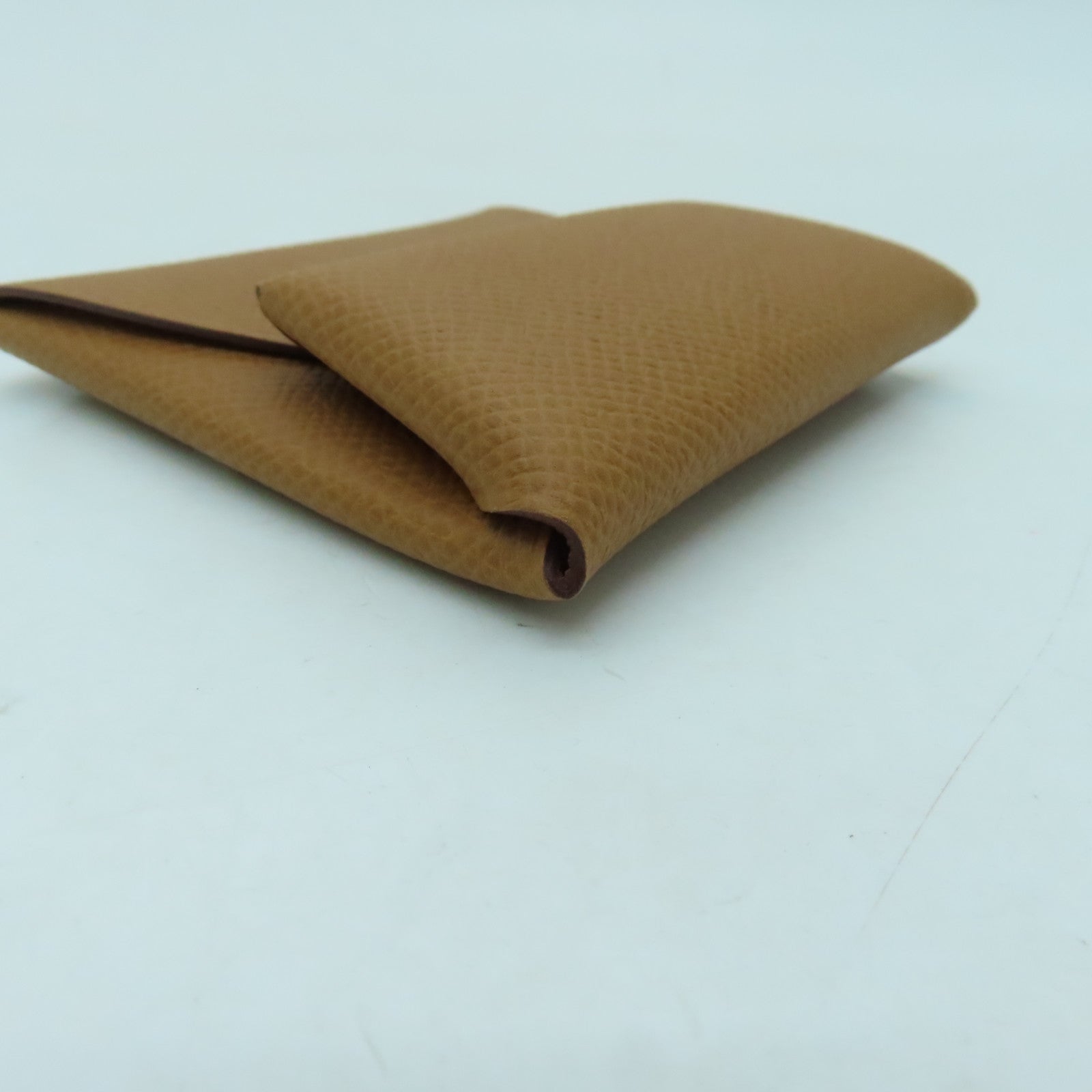 HERMES Veau Epsom皮革Bastia银扣零钱包金色