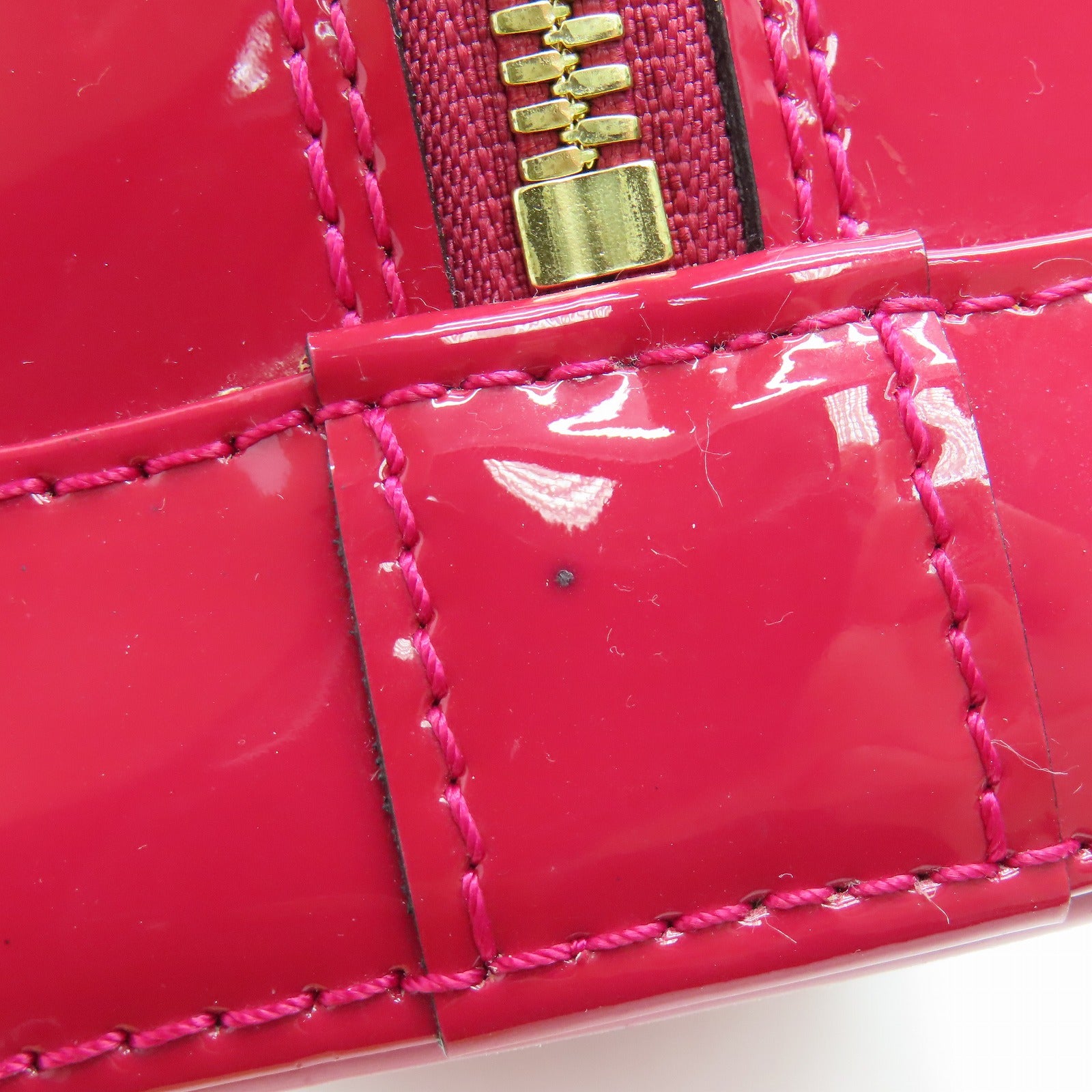 LOUIS VUITTON Vernis Alma PM Hand Bag金扣手挽袋紅色