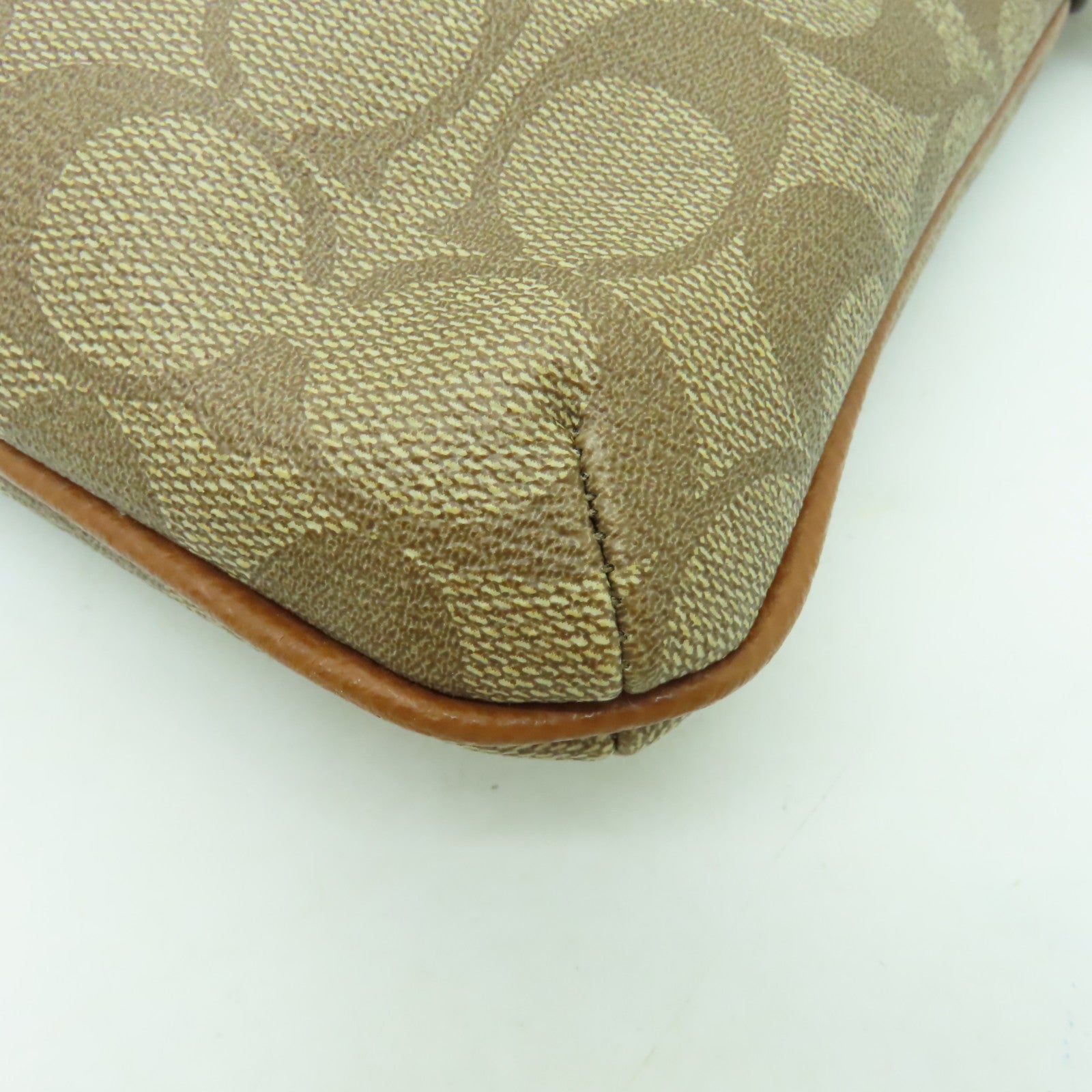 COACH 塗層帆布Shoulder Bag金扣肩背袋啡色