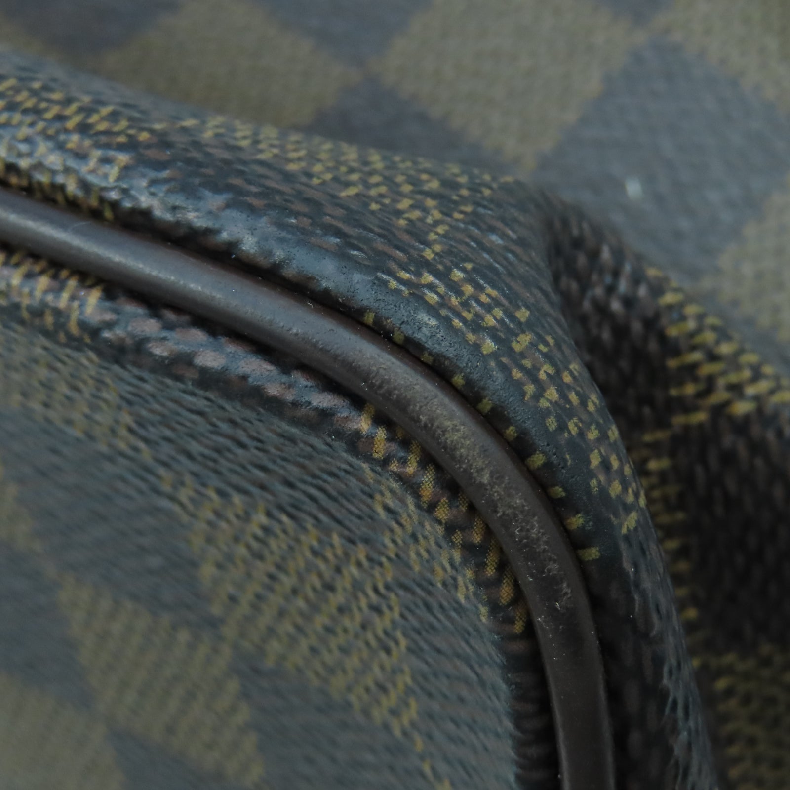 LOUIS VUITTON Damier Ebene Saleya MM金扣手挽袋棕色