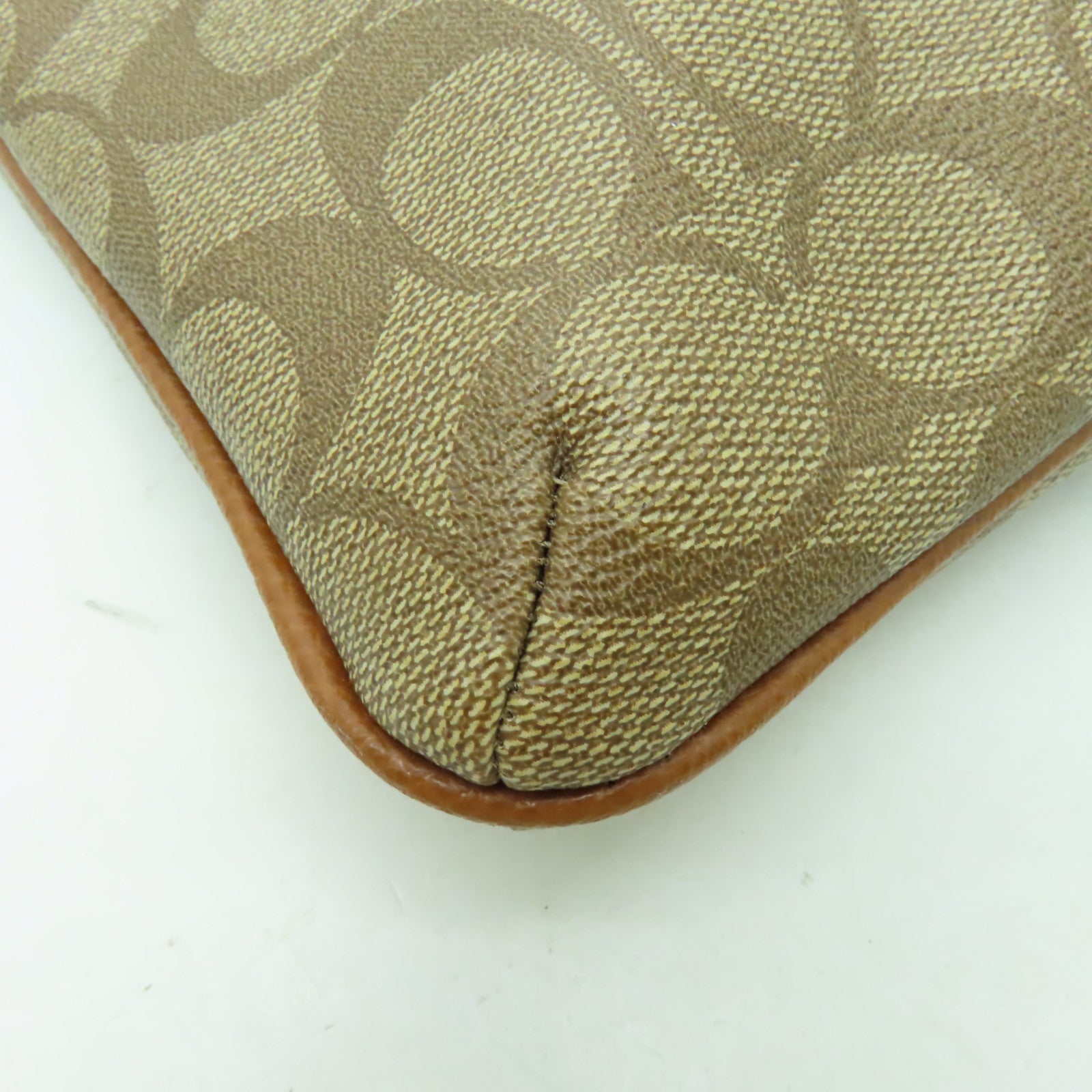 COACH 塗層帆布Shoulder Bag金扣肩背袋啡色