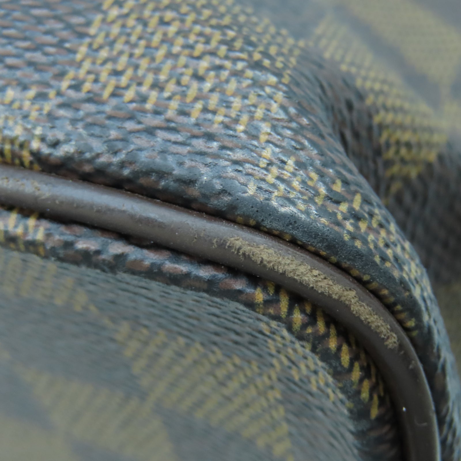 LOUIS VUITTON Damier Ebene Saleya MM金扣手挽袋棕色