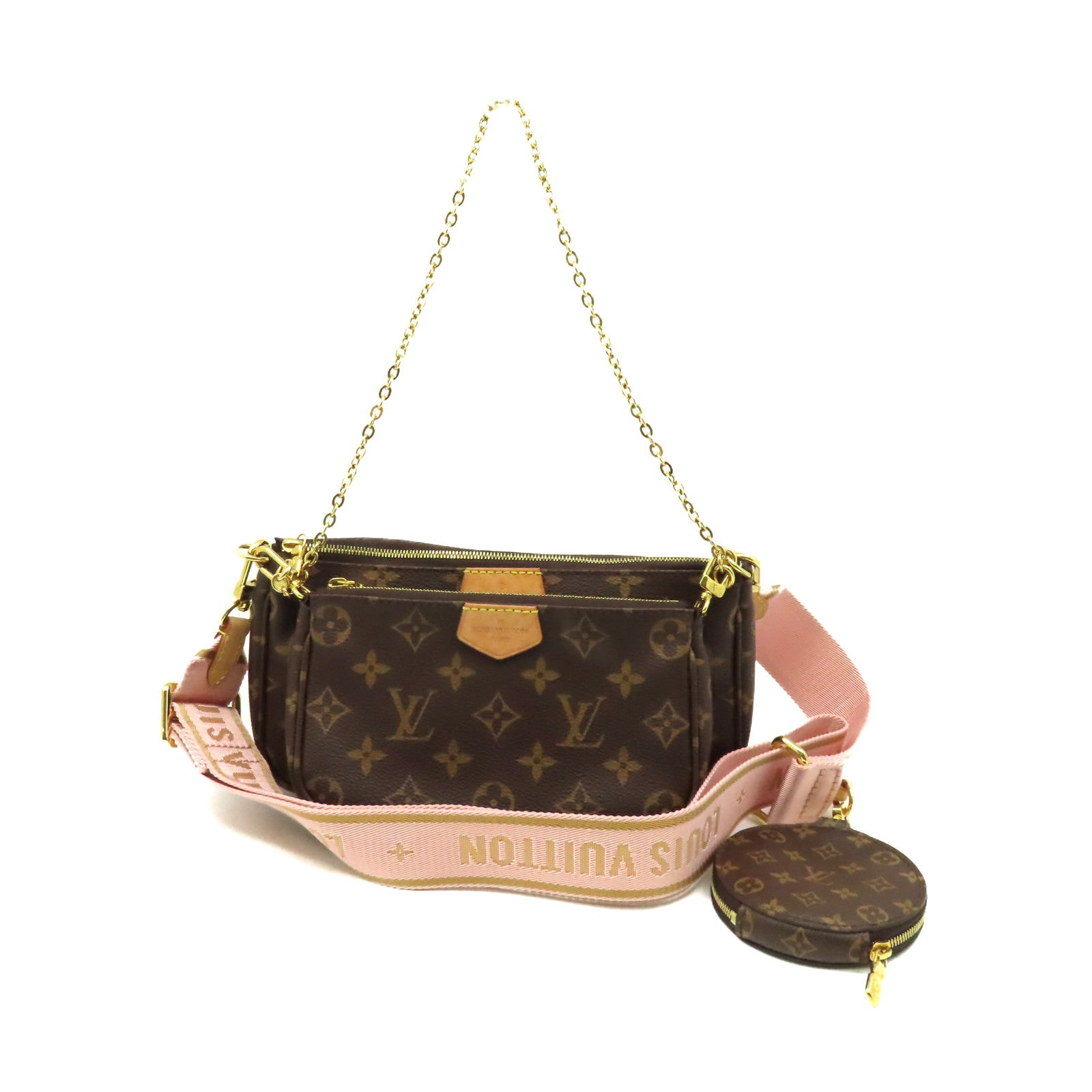LOUIS VUITTON Monogram Multi Pochette Accessoires手挽肩背兩用袋啡色