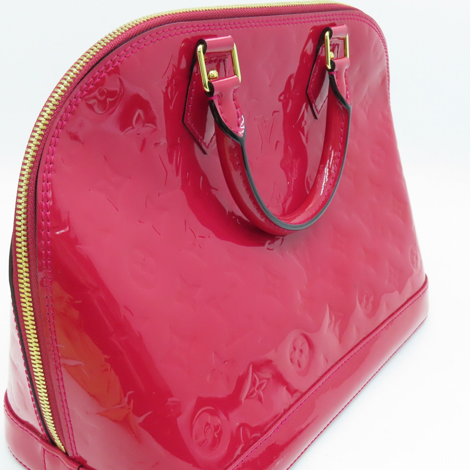 LOUIS VUITTON Vernis Alma PM Hand Bag金扣手挽袋紅色