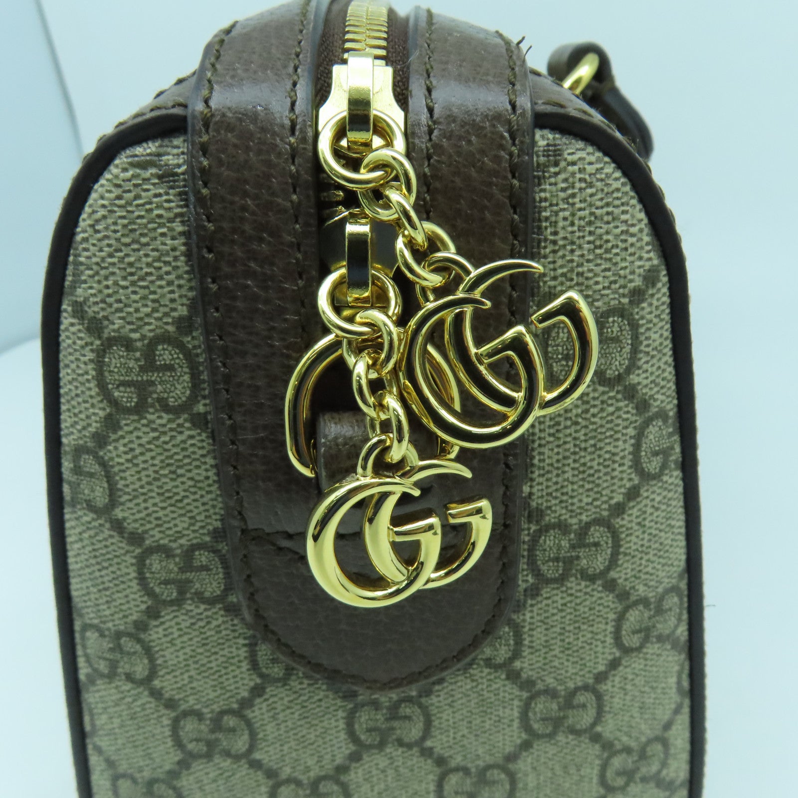 GUCCI 塗層帆布Ophidia GG Supreme金扣手挽肩背兩用袋啡色