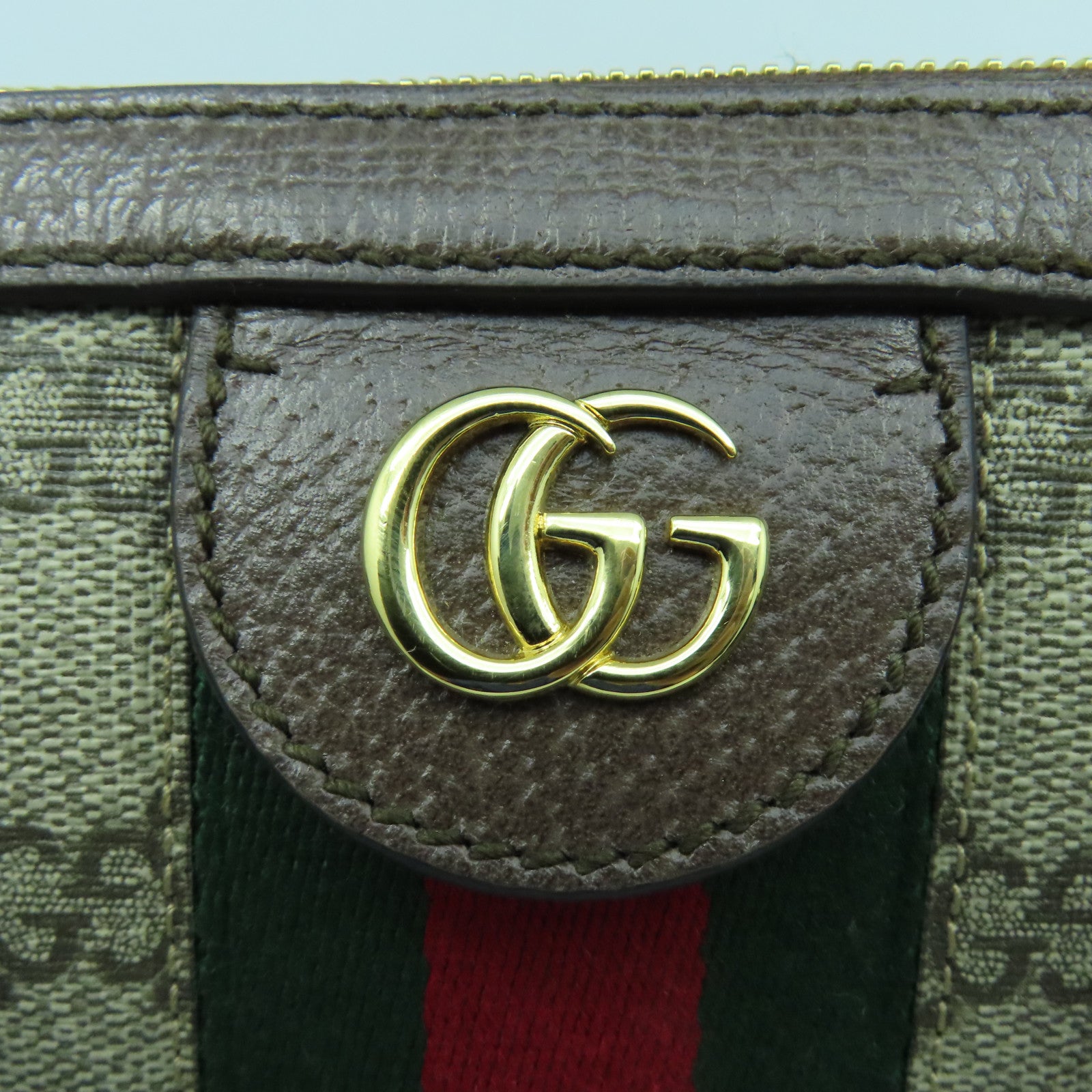 GUCCI 塗層帆布Ophidia GG Supreme金扣手挽肩背兩用袋啡色