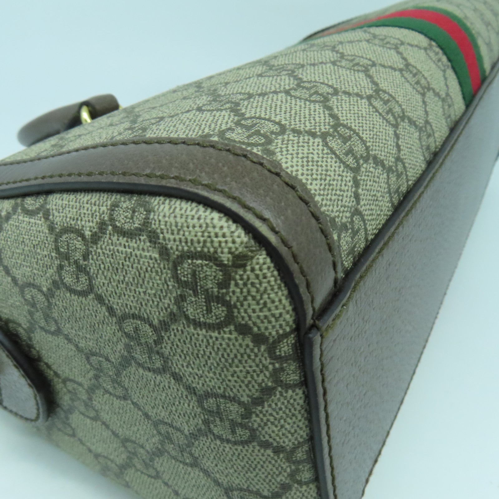 GUCCI 塗層帆布Ophidia GG Supreme金扣手挽肩背兩用袋啡色