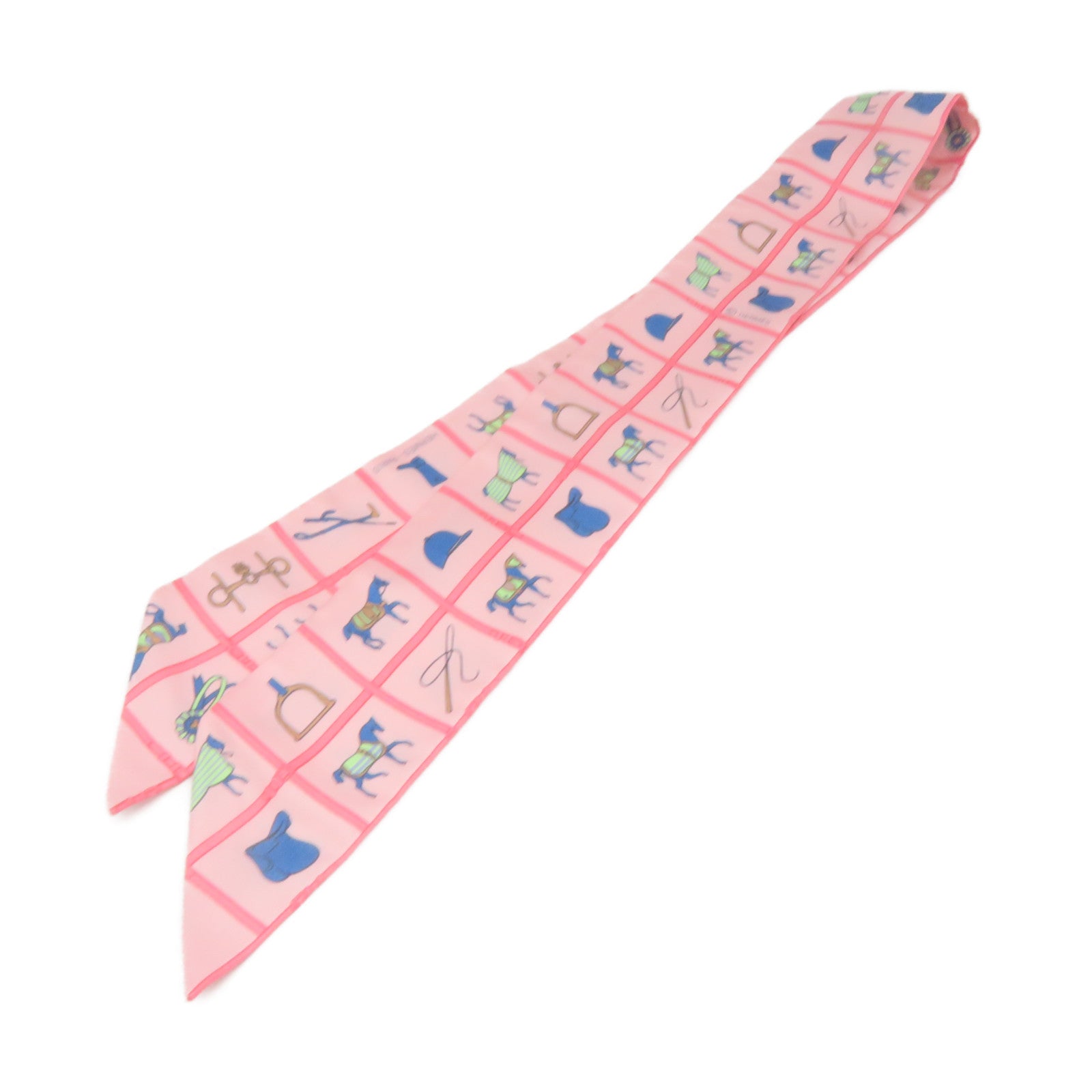 HERMES 丝质Twilly Scarf丝巾粉红色/彩色