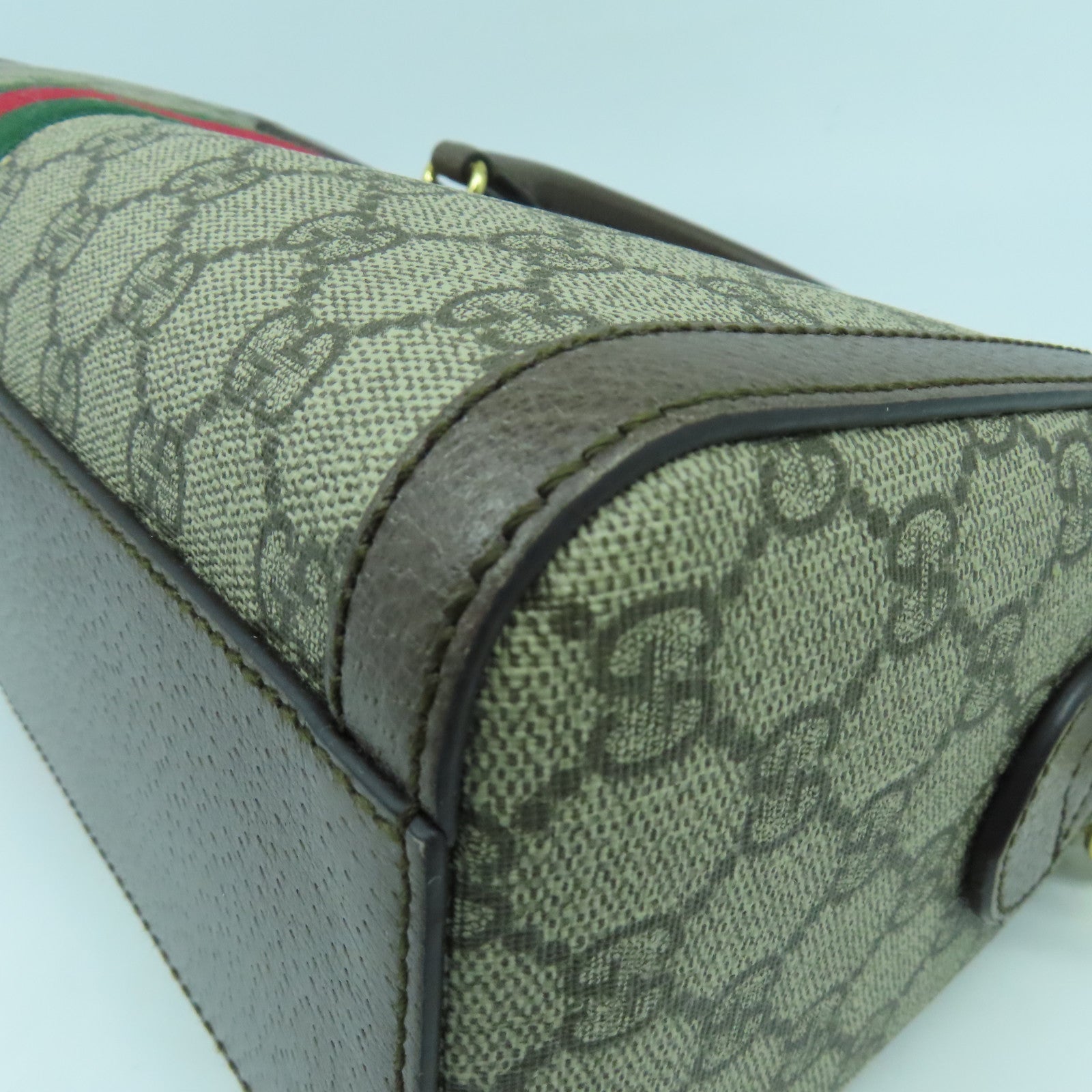 GUCCI 塗層帆布Ophidia GG Supreme金扣手挽肩背兩用袋啡色