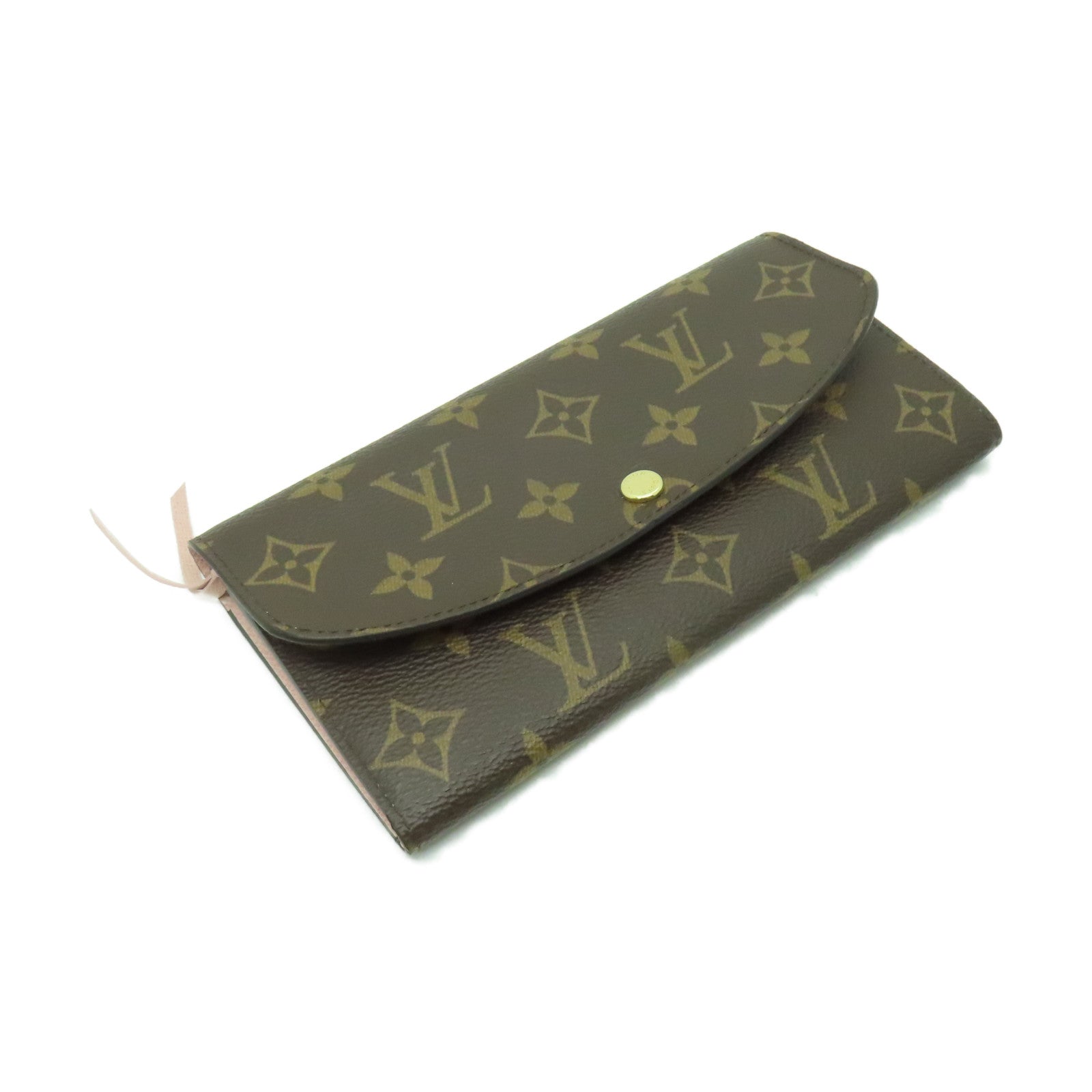 LOUIS VUITTON Monogram Emilie Wallet金扣長錢包棕色
