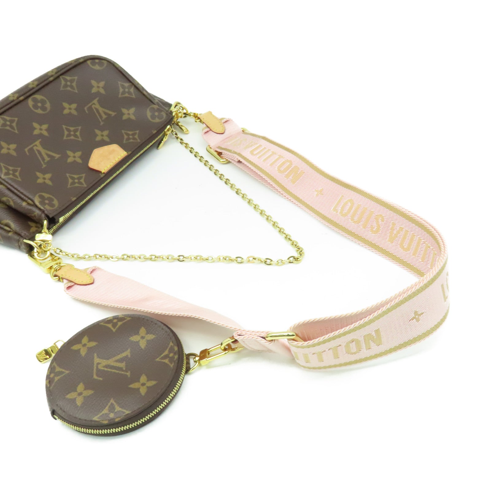 LOUIS VUITTON Monogram Multi Pochette Accessoires手挽肩背兩用袋啡色