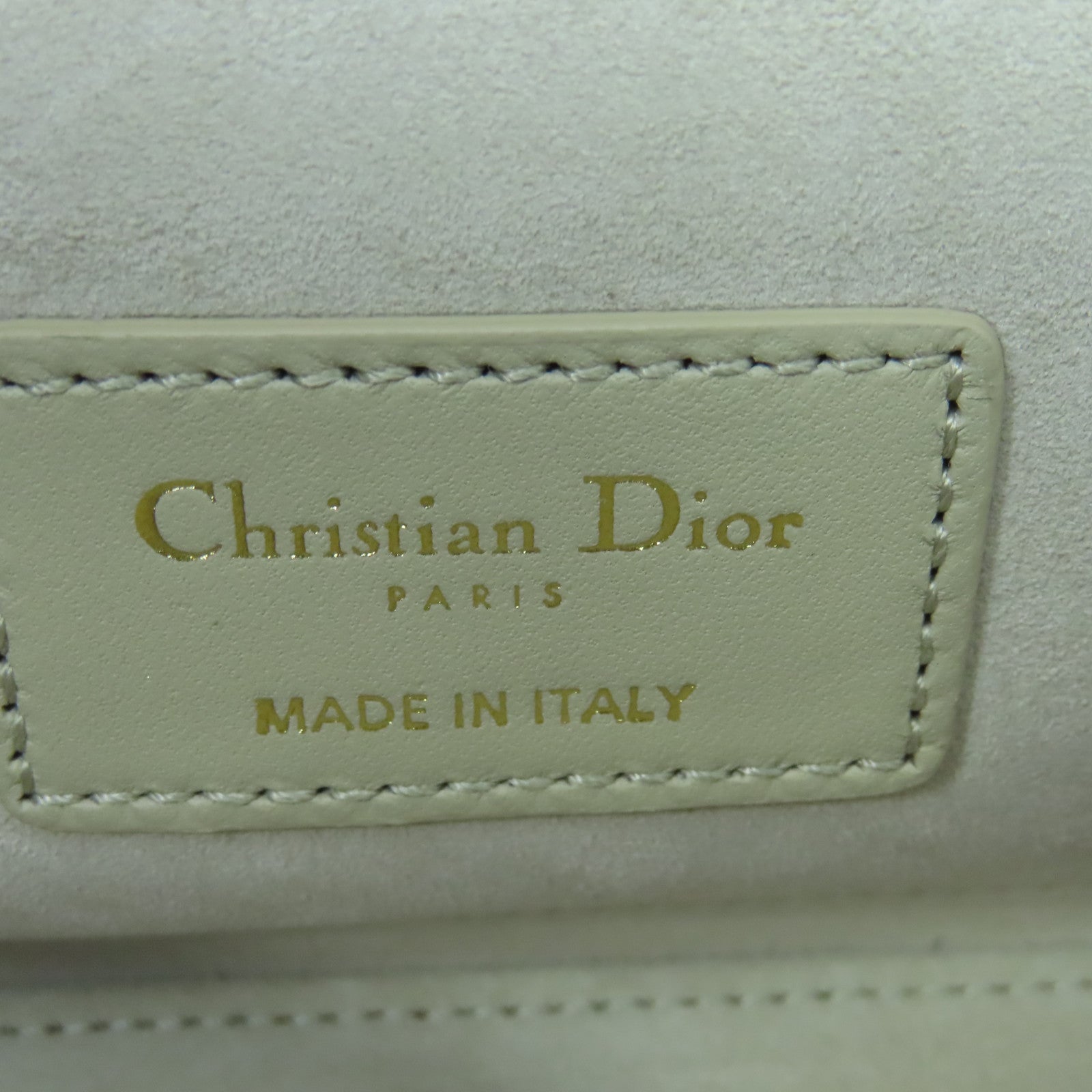 Dior 羊皮皮革Lady D-Joy金扣手挽肩背兩用袋米色