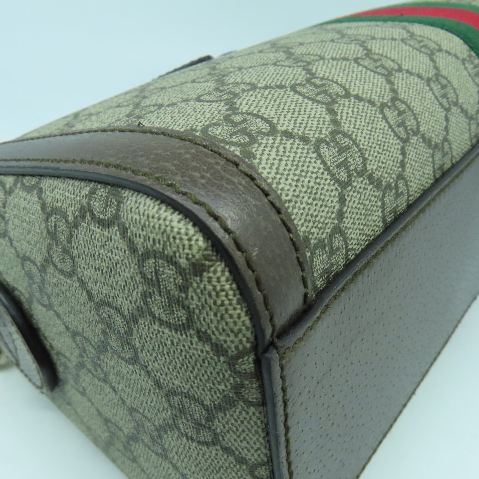 GUCCI 塗層帆布Ophidia GG Supreme金扣手挽肩背兩用袋啡色