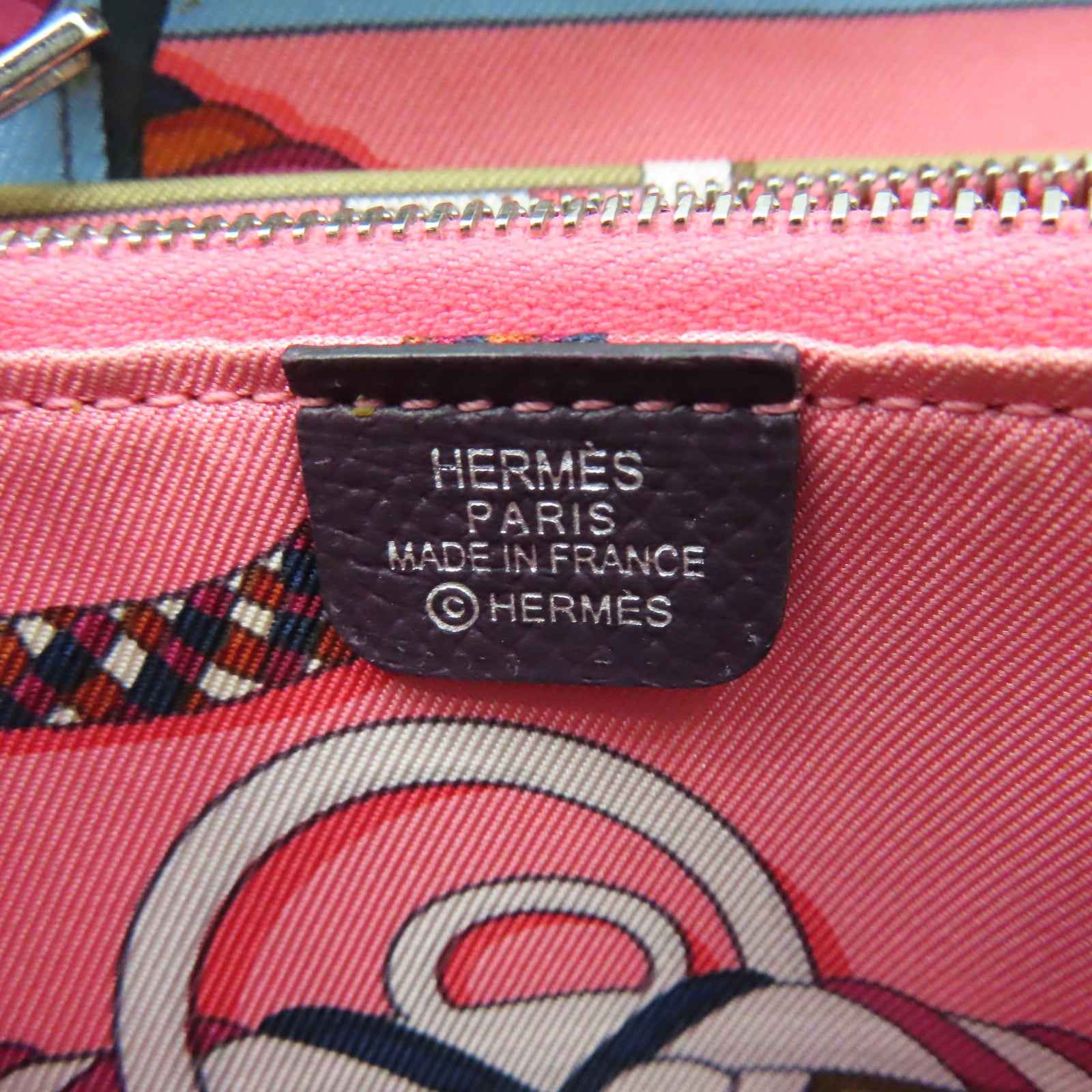 HERMES Veau Epsom皮革Silkin Wallet银扣钱包葡萄紫色