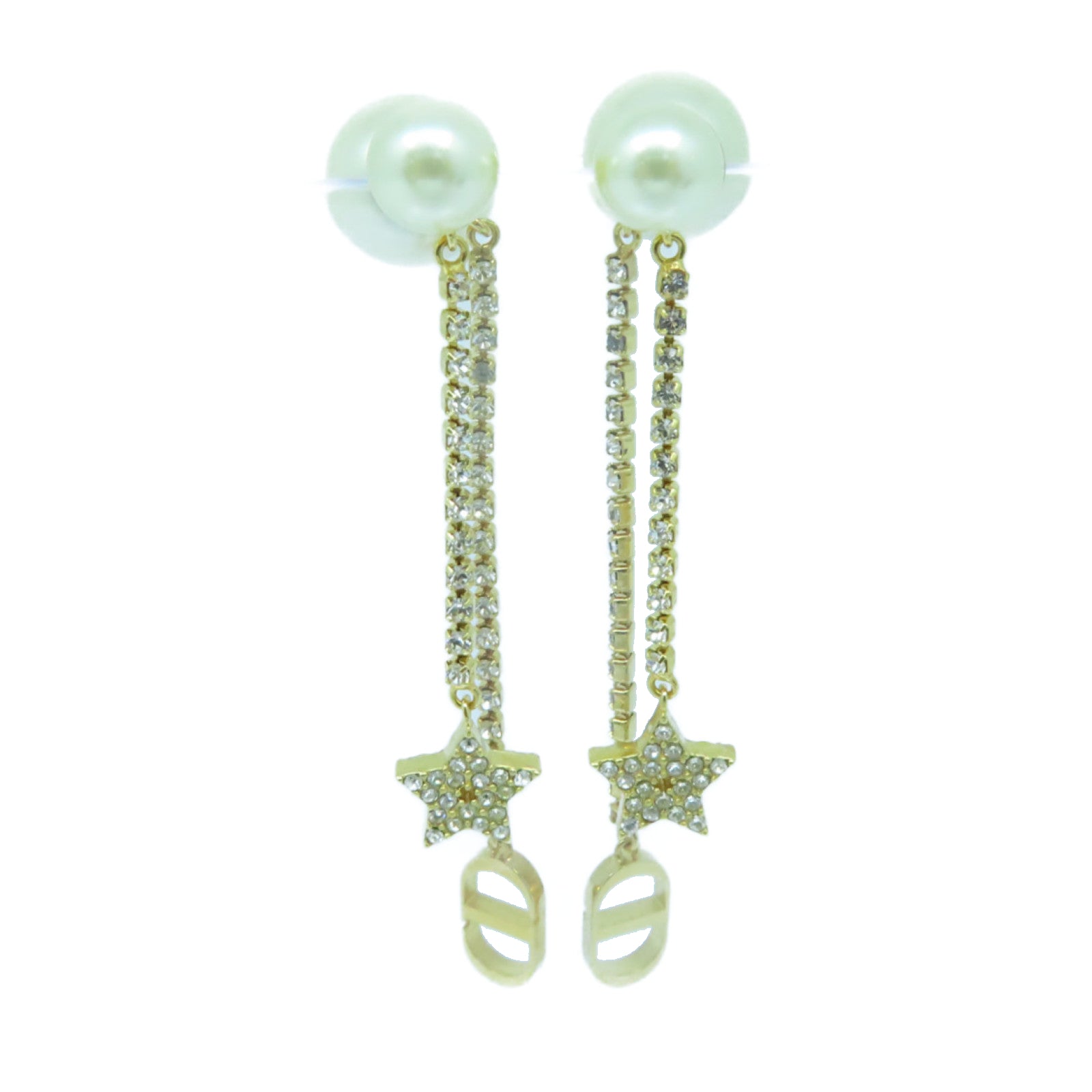 Dior 水晶Earrings耳環白色/金色