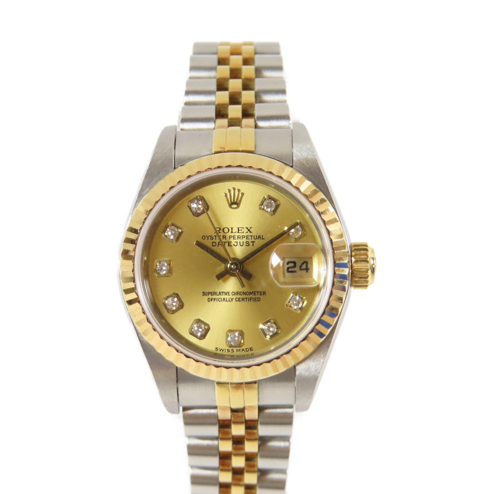 ROLEX 18K黃金/18K白金/不鏽鋼Datejust手錶#15.75cm