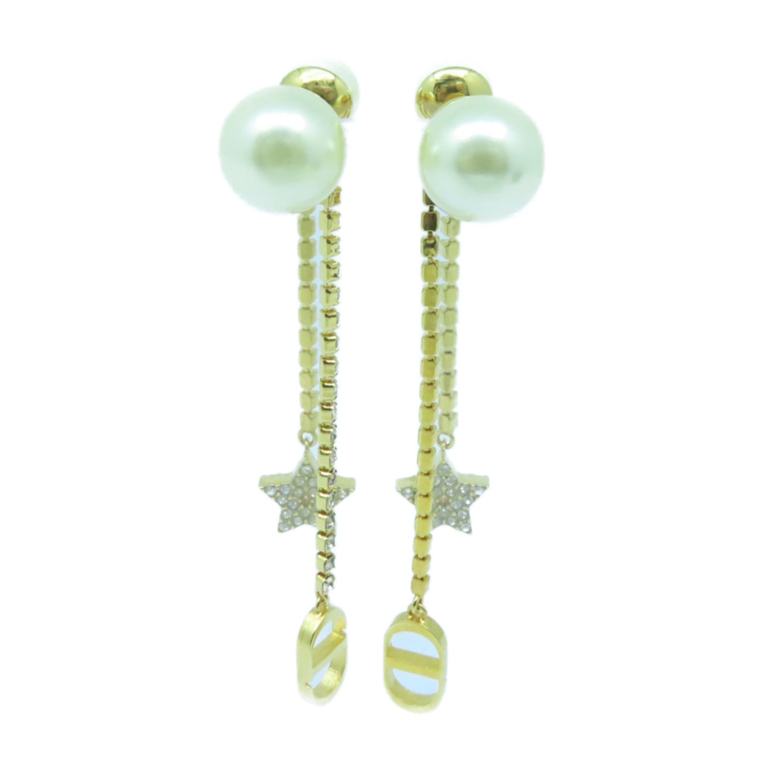 Dior 水晶Earrings耳環白色/金色