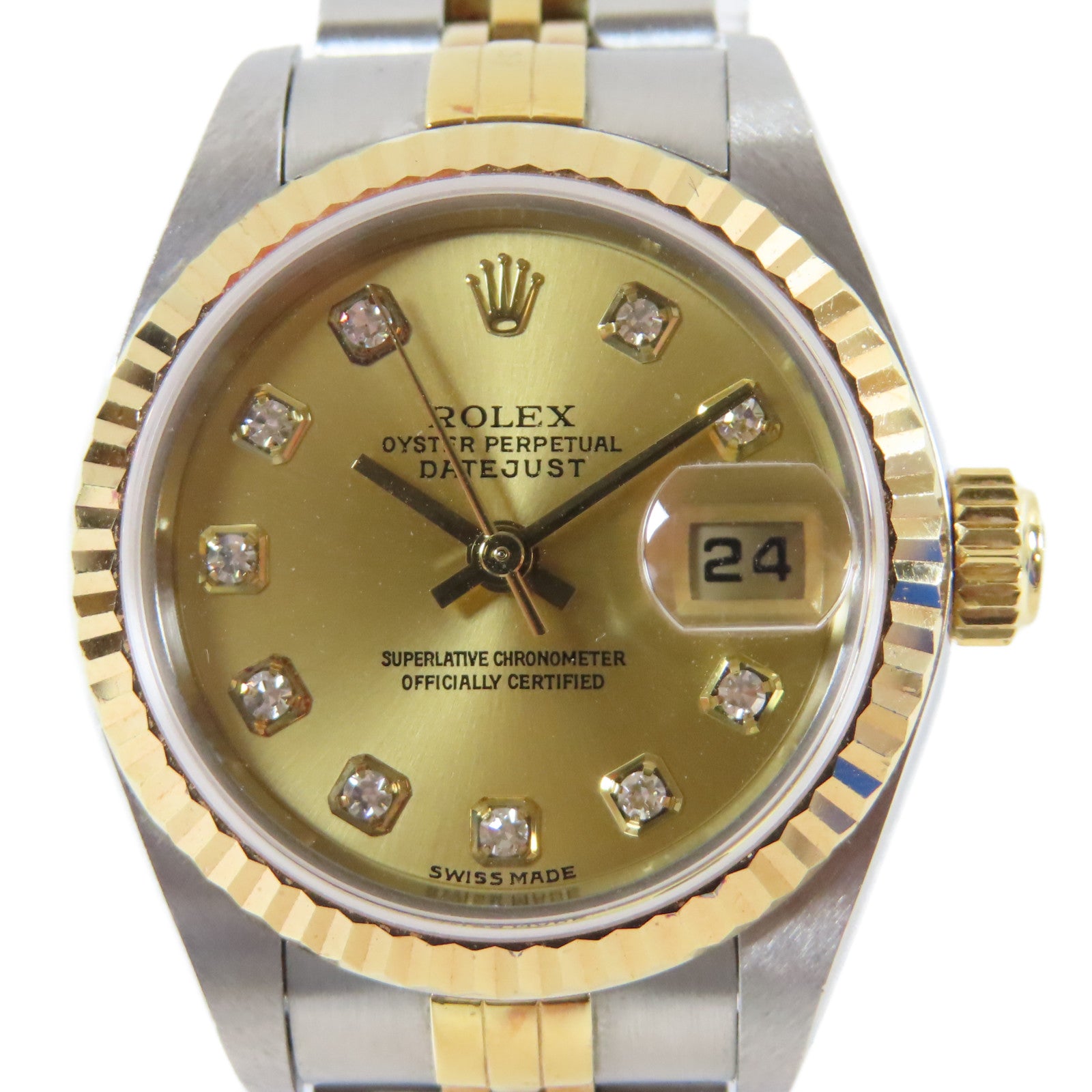 ROLEX 18K黃金/18K白金/不鏽鋼Datejust手錶#15.75cm