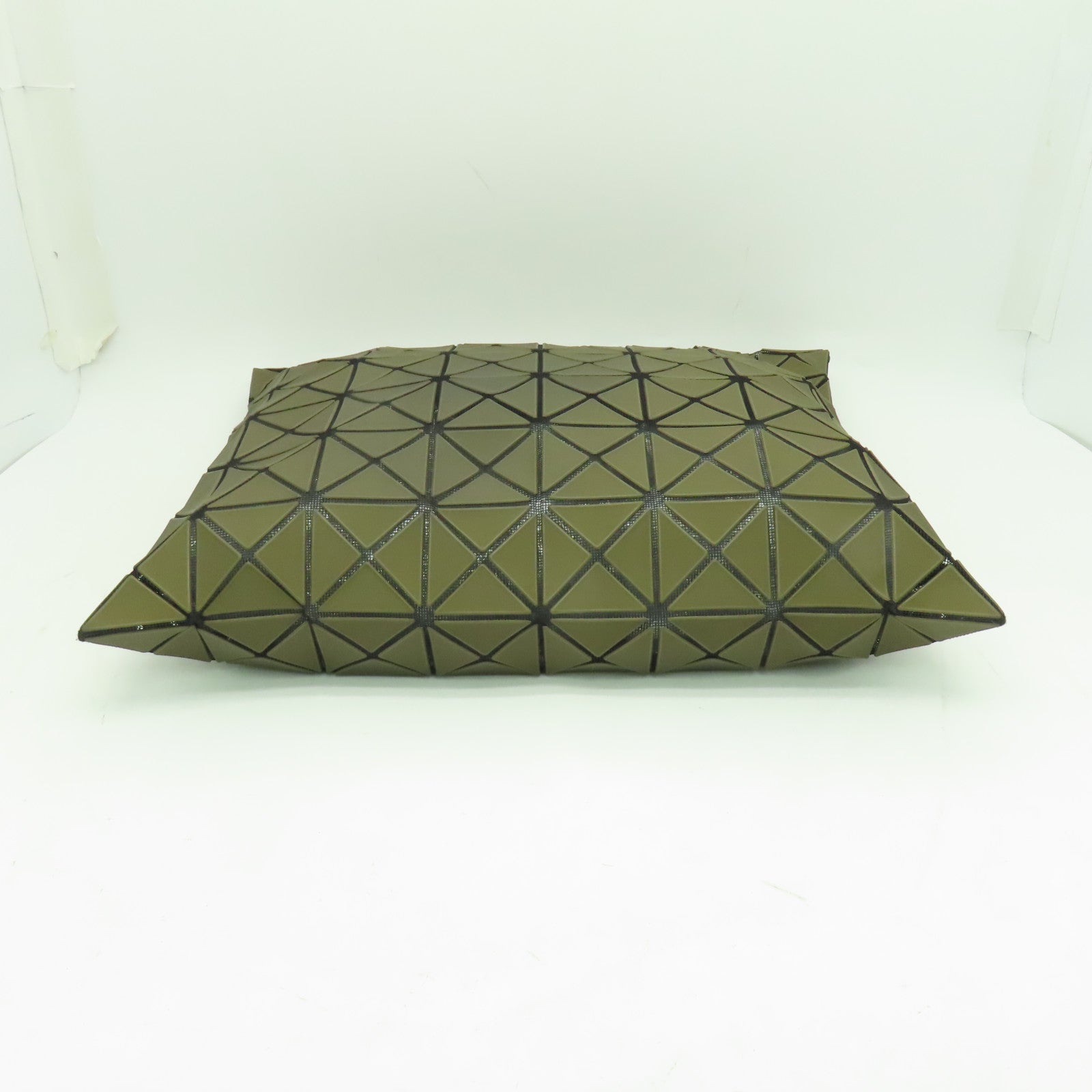 ISSEY MIYAKE PVC Tote Bag Silver Buckle Handle Bag Khaki