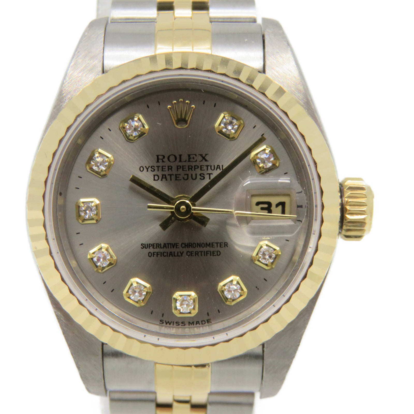 ROLEX Datejust 18K White Gold/Stainless Steel Watch Automatic Movement Watch Silver Gray/Silver