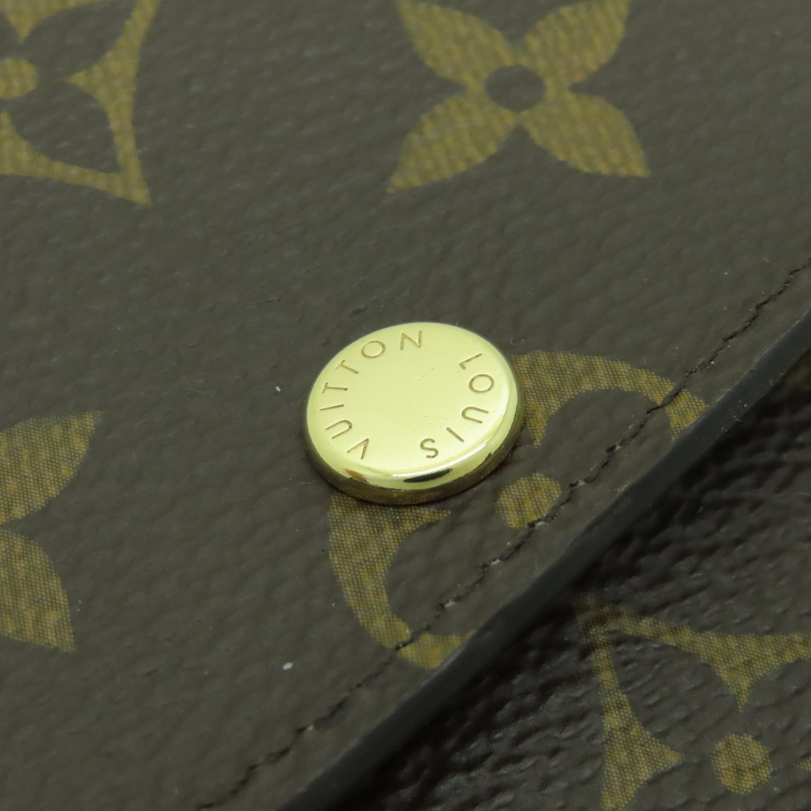 LOUIS VUITTON Monogram Emilie Wallet金扣長錢包棕色