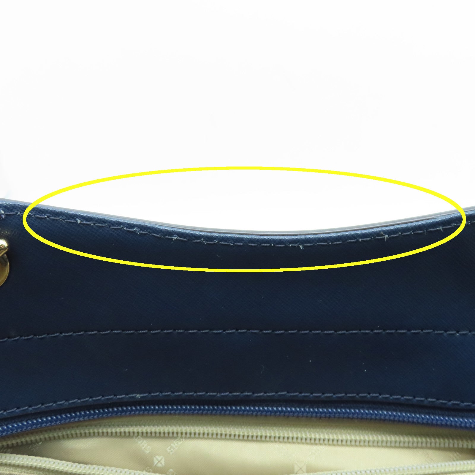 Michael Kors Saffiano Leather Shoulder Bag Gold Buckle Blue