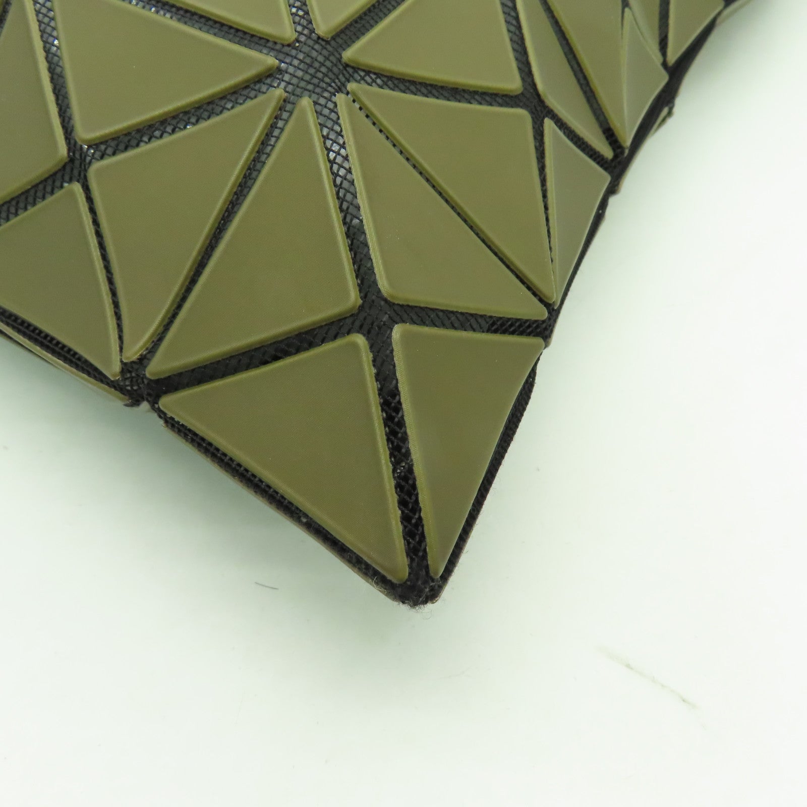 ISSEY MIYAKE PVC Tote Bag Silver Buckle Handle Bag Khaki